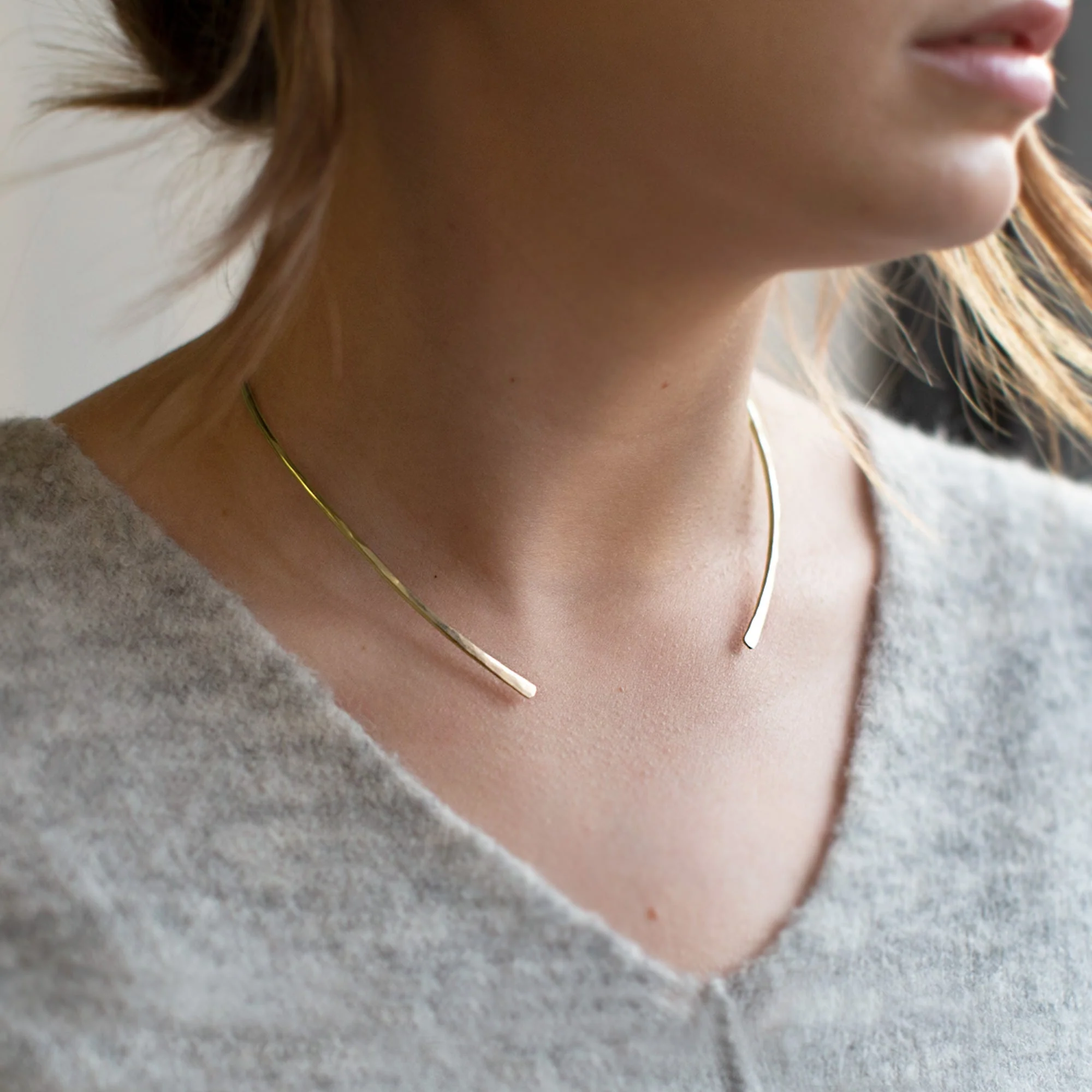 The Open Cuff Necklace | Yellow, Rose, or Sterling Silver - Image 7