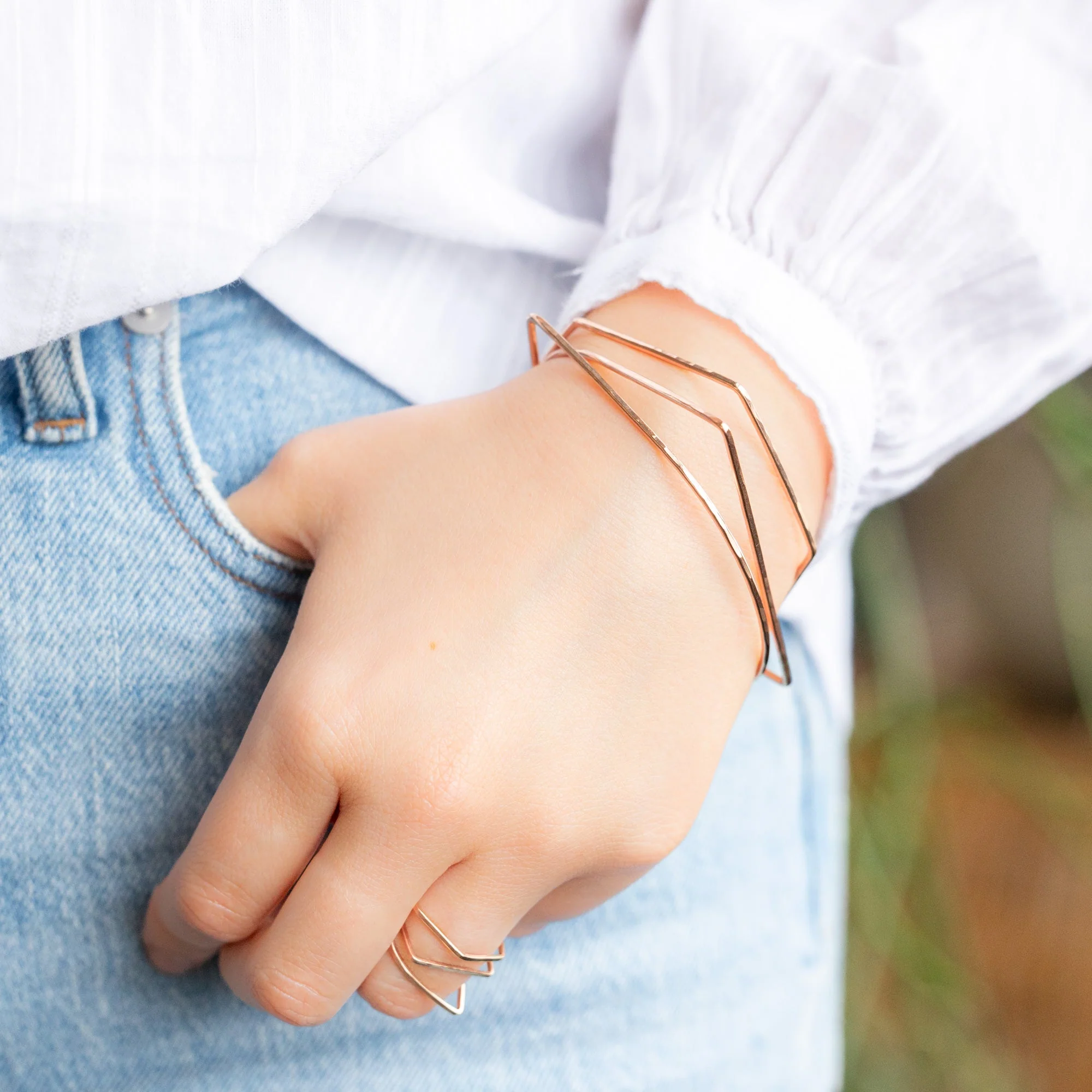 The Peak Stacking Bangle | Yellow, Rose or Sterling Silver - Image 5