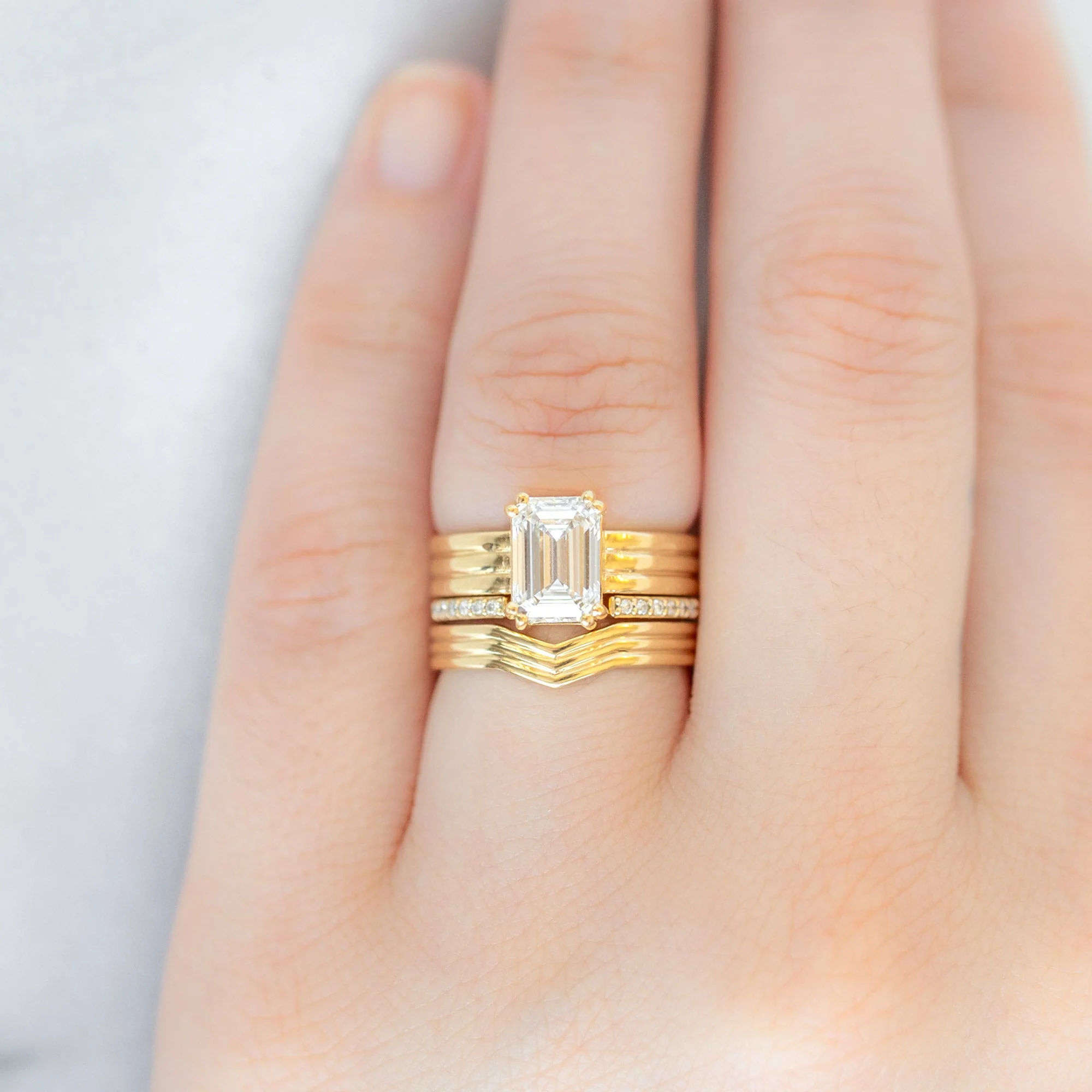 The Stratum Peak Stacking Band | Yellow Gold - Image 2