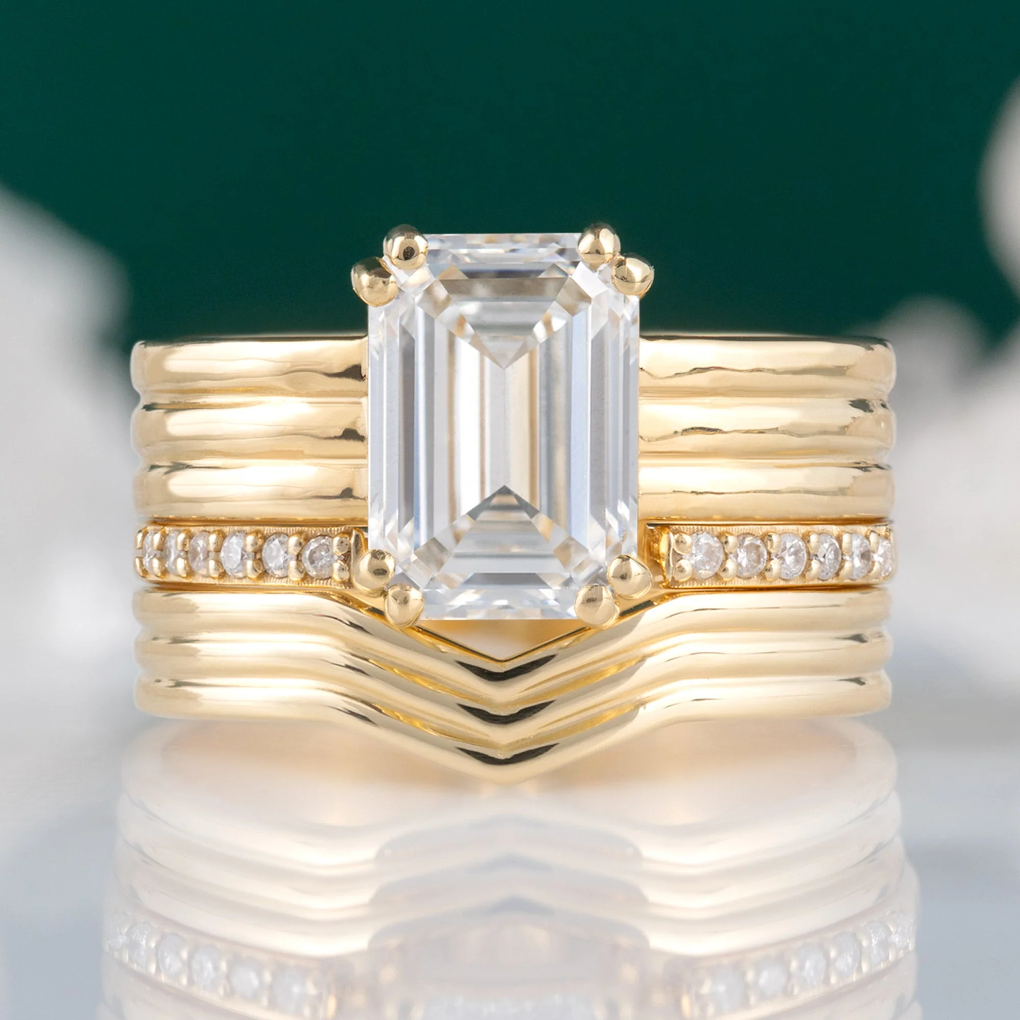 The Stratum Peak Stacking Band | Yellow Gold - Image 3