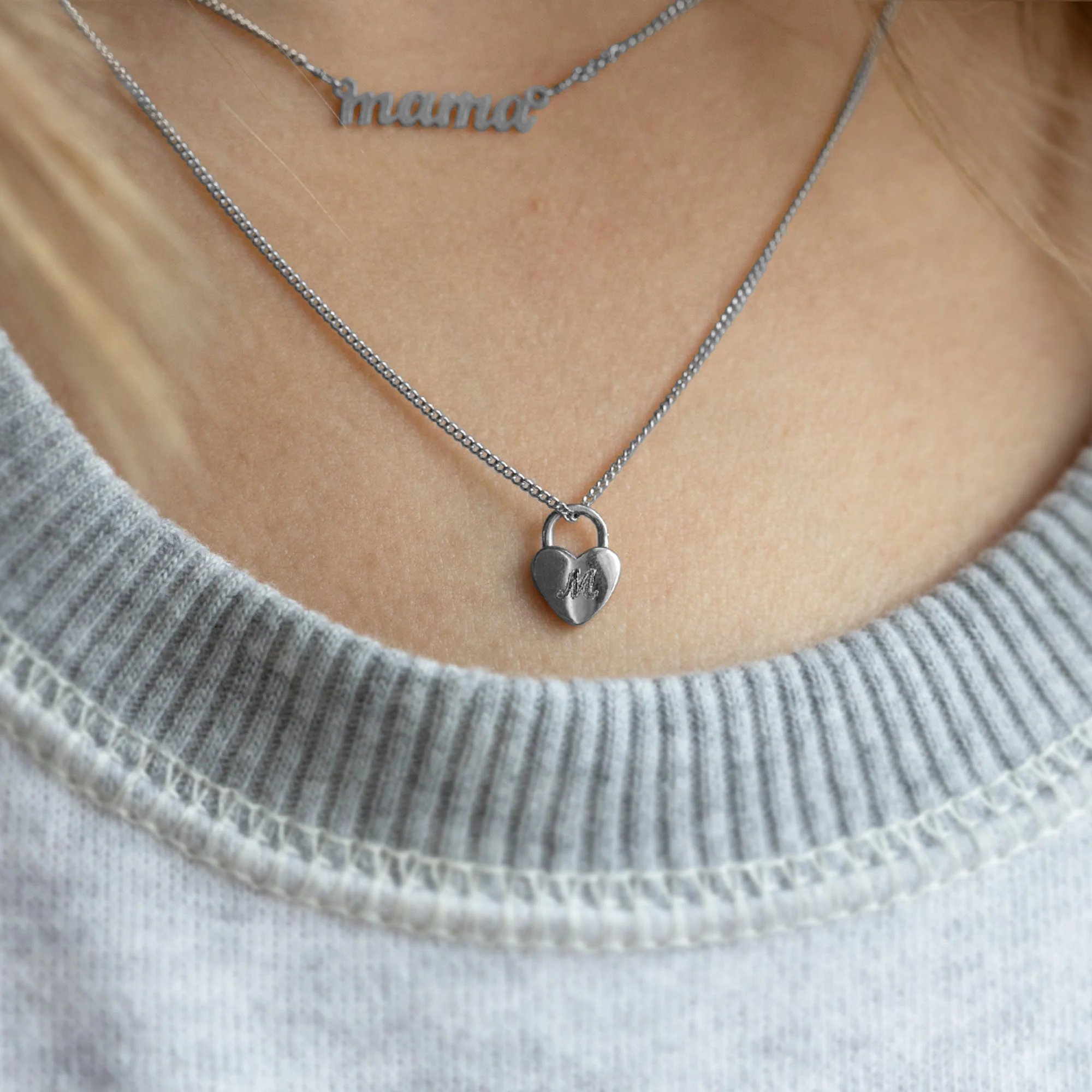 The Personalized Heart Lock Necklace | Yellow Gold or Sterling Silver - Image 5