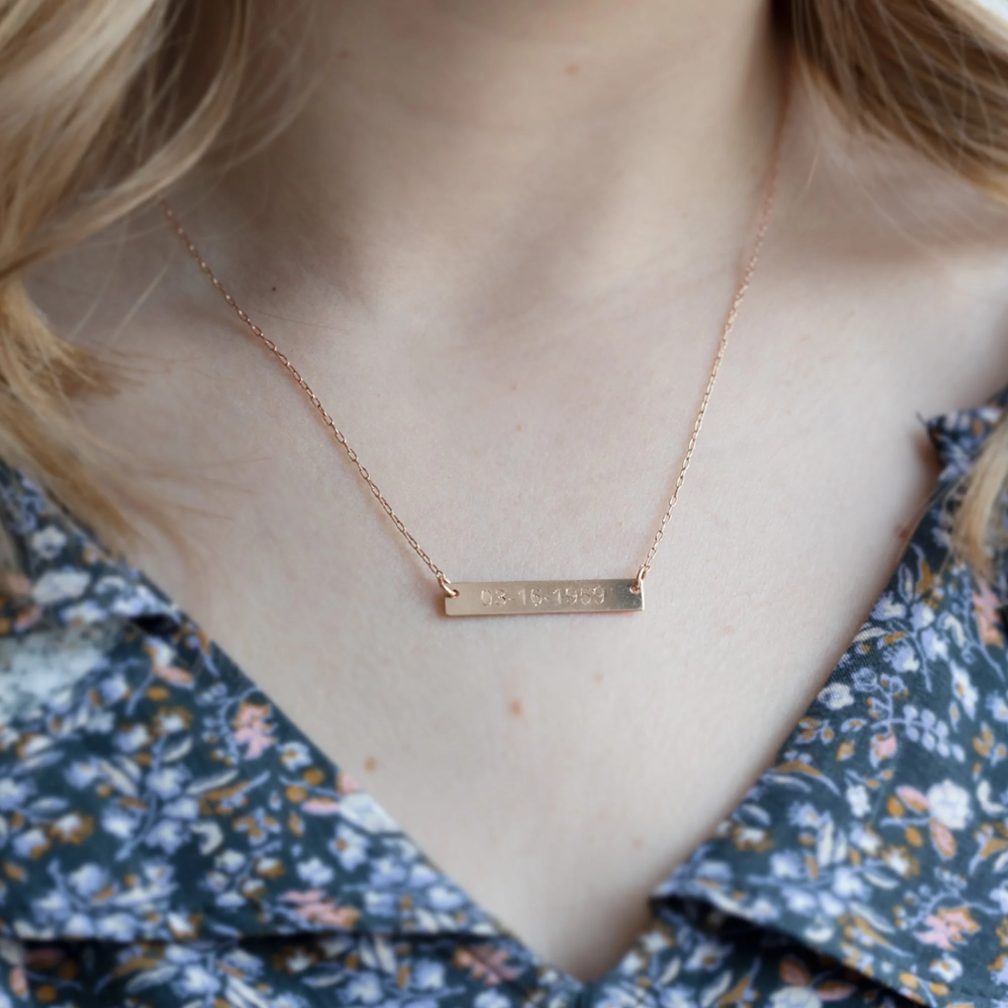 The Save the Date / Nameplate Necklace | Yellow, Rose or Sterling Silver - Image 5