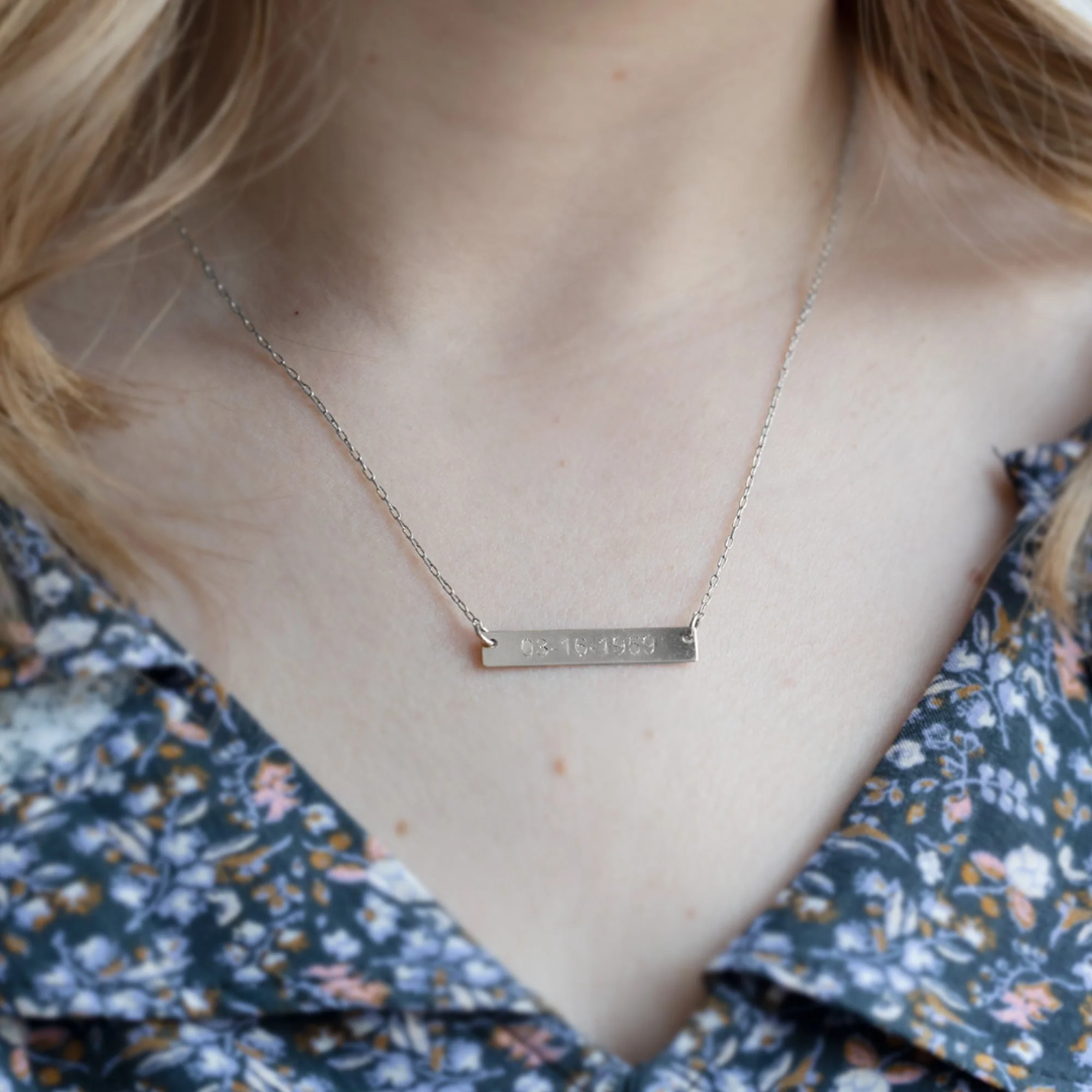 The Save the Date / Nameplate Necklace | Yellow, Rose or Sterling Silver - Image 8