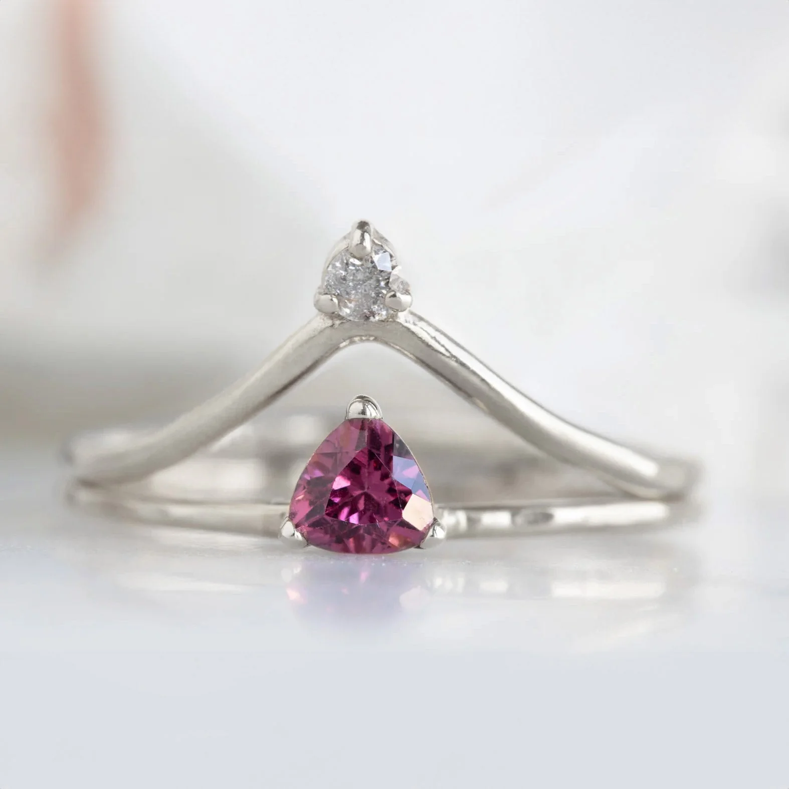 The Pink Garnet Crown Ring | Yellow, Rose or White Gold - Image 13