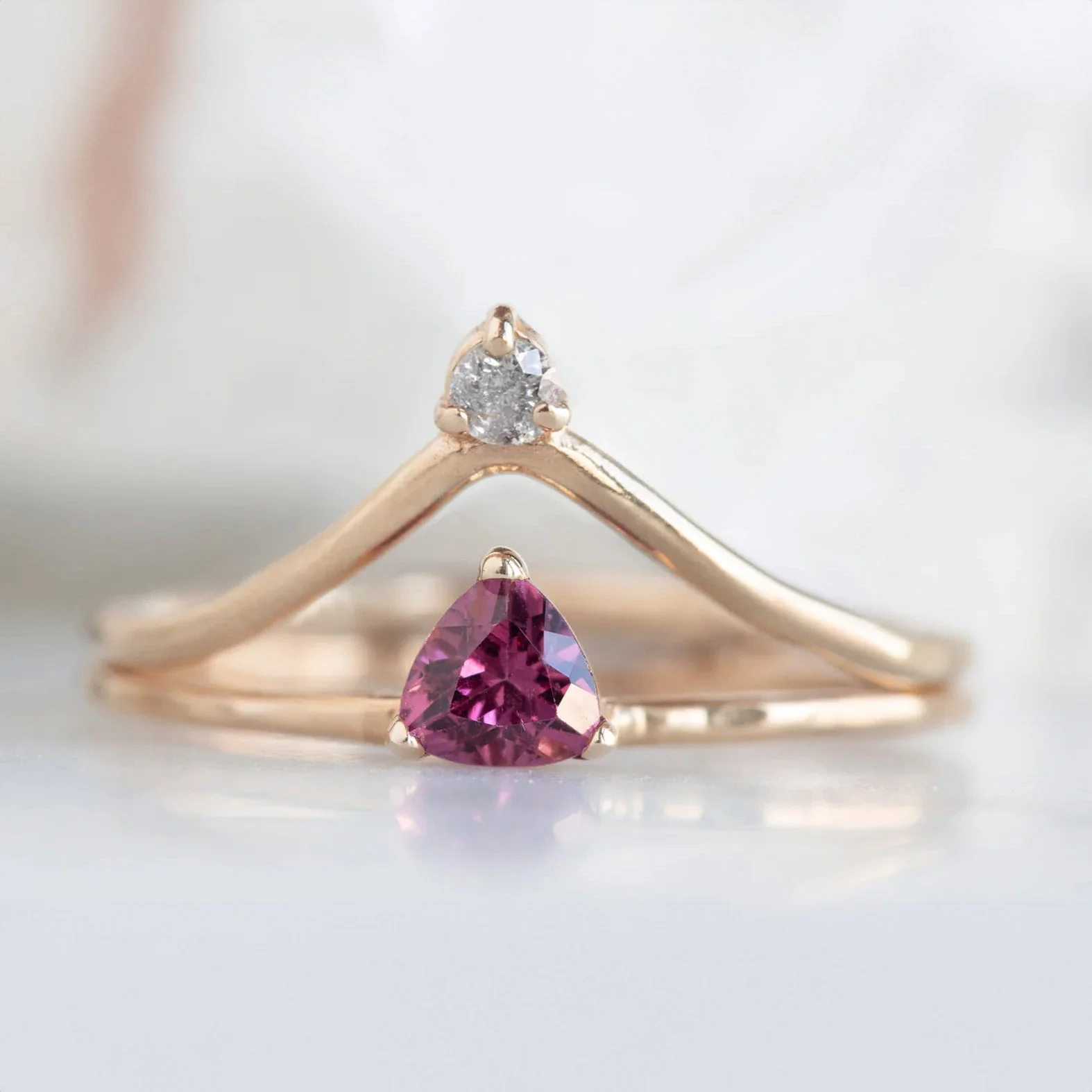 The Pink Garnet Crown Ring | Yellow, Rose or White Gold - Image 8
