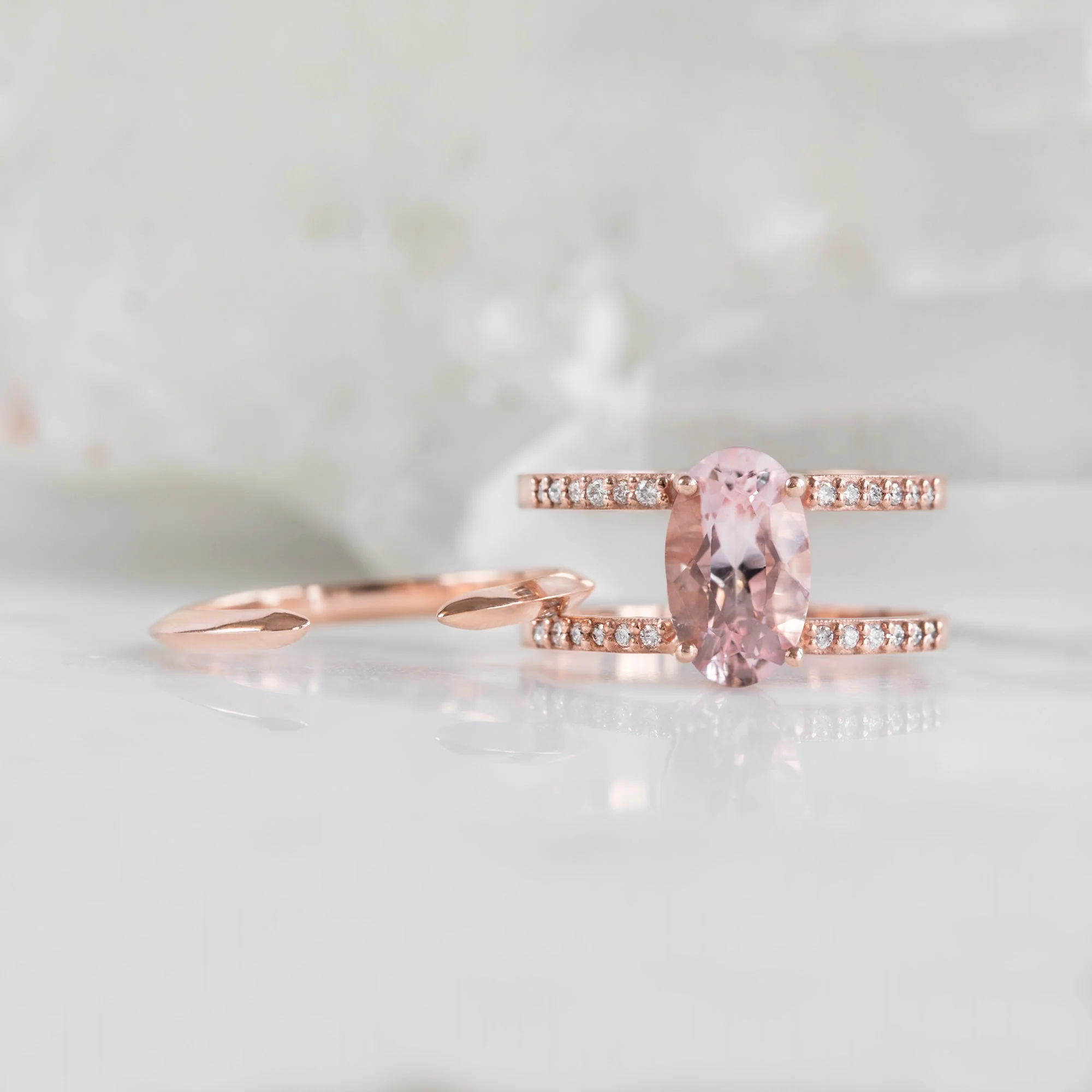 The Poppy Ring | 1.51ct Oval Morganite in 14K Rose Gold - Image 5