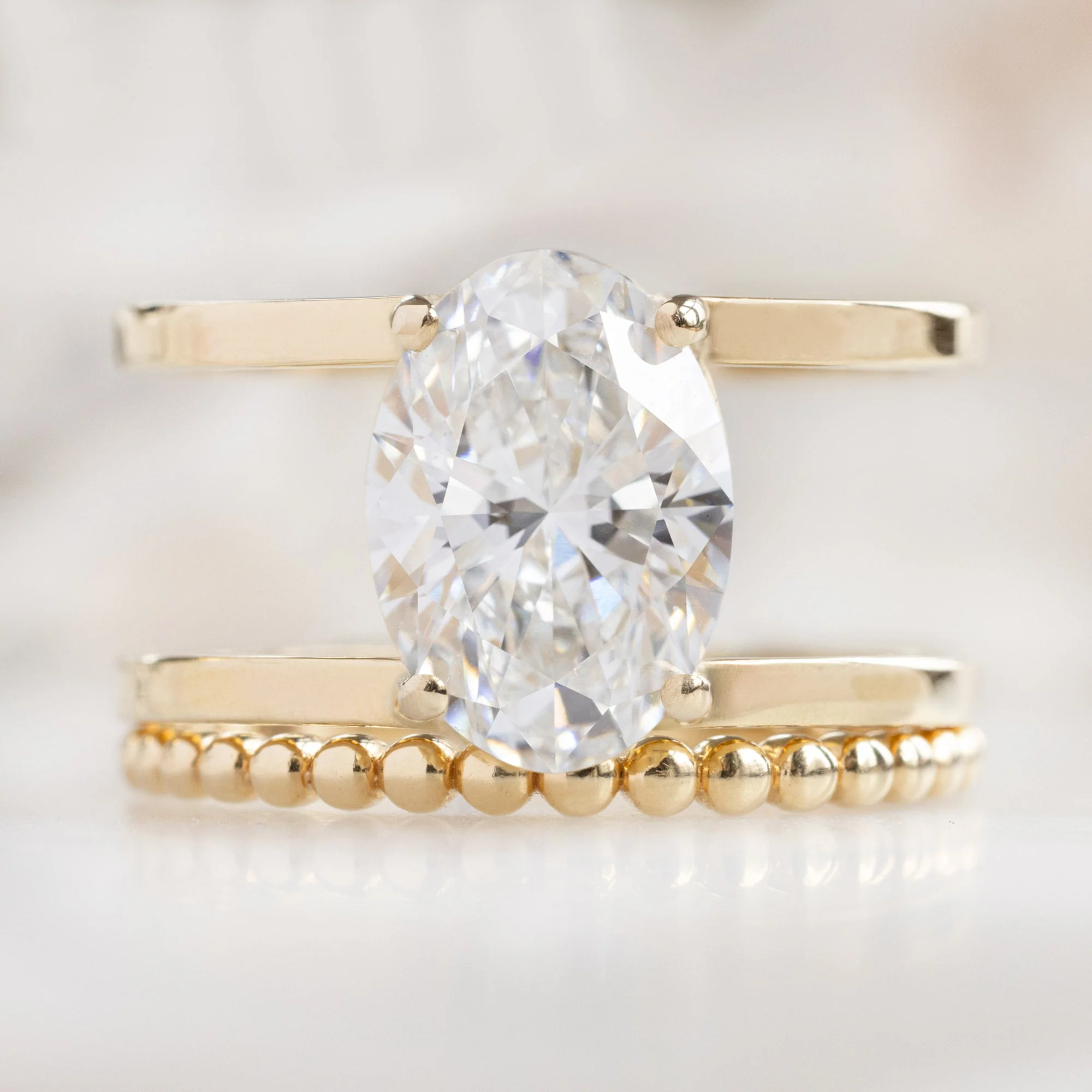 The Poppy Ring | 2.15ct Lab Grown Oval White Diamond in 14K Yellow Gold - Image 5