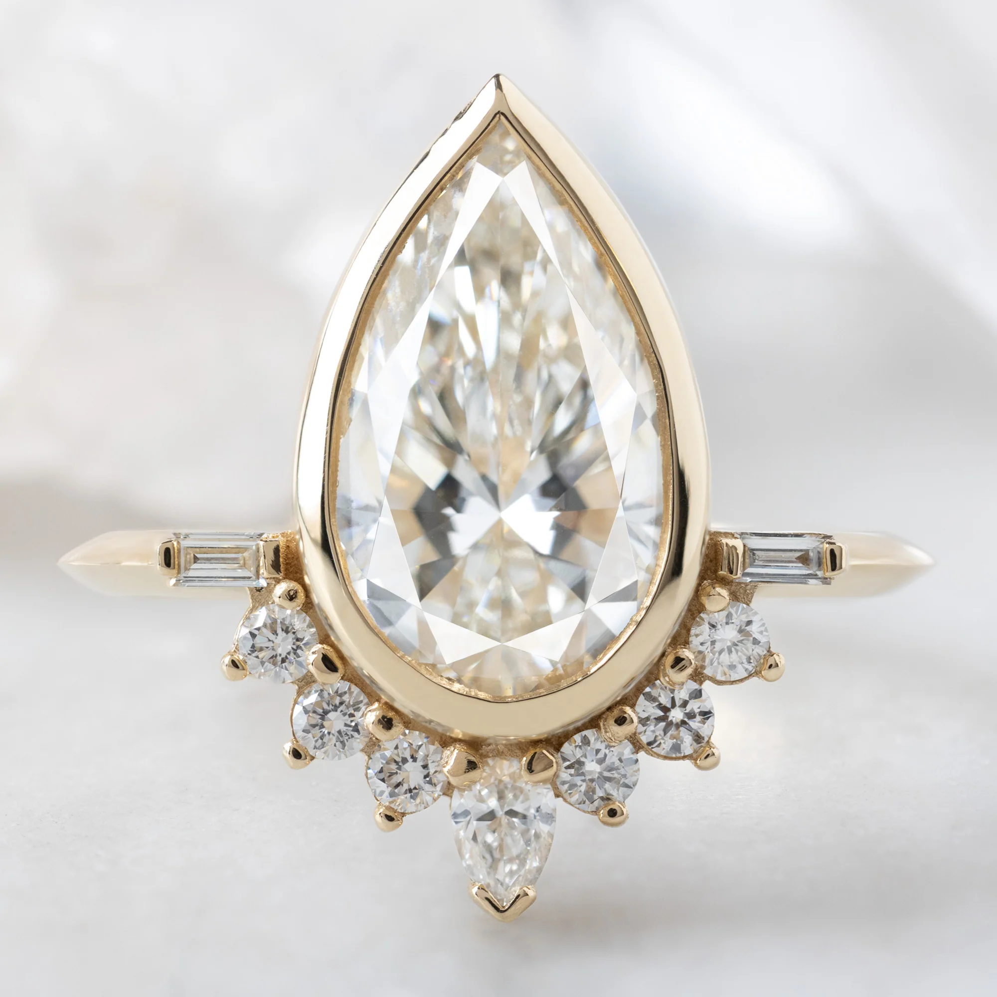 The Posy Ring | Build Your Own Pear White Diamond Engagement Ring