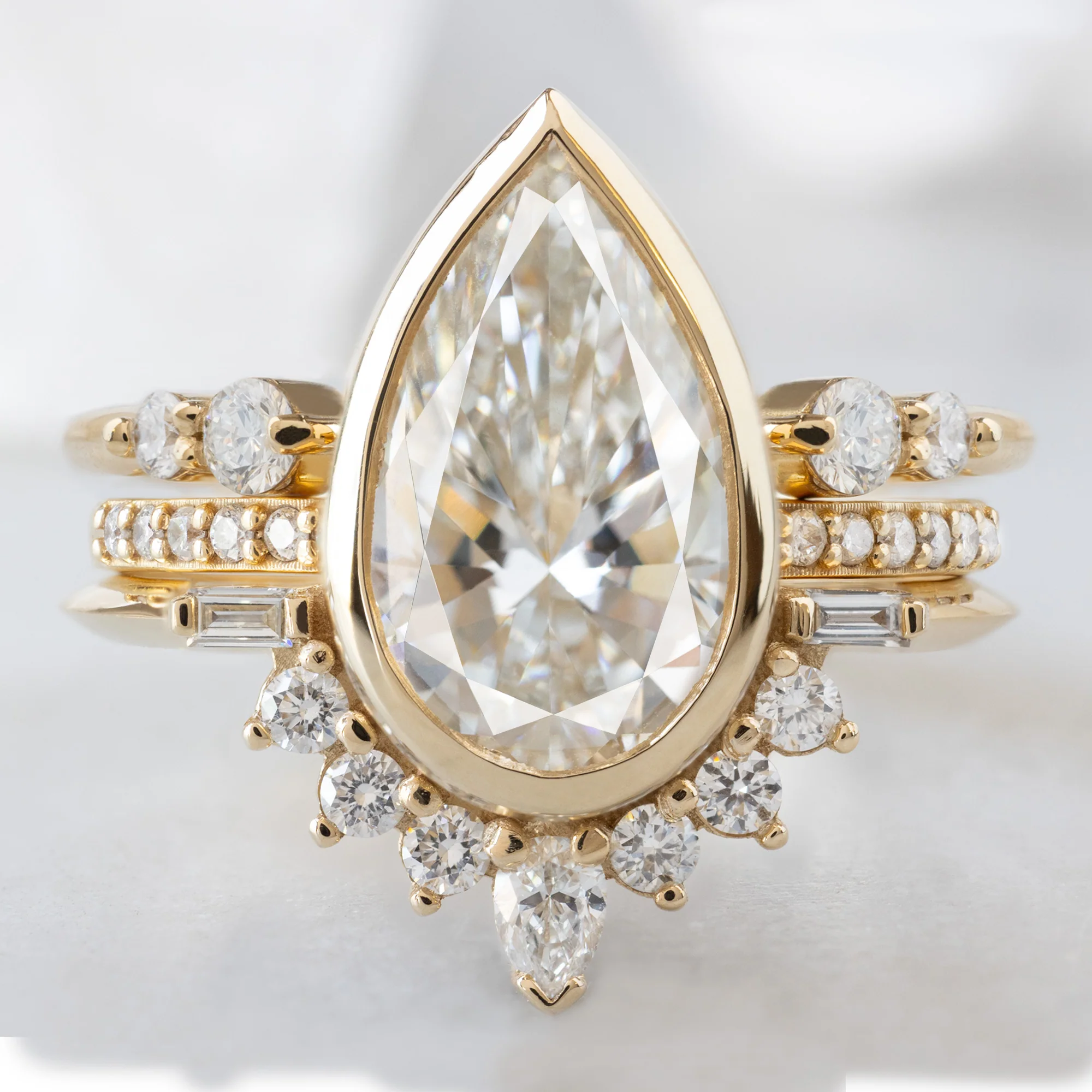 The Posy Ring | Build Your Own Pear White Diamond Engagement Ring - Image 2