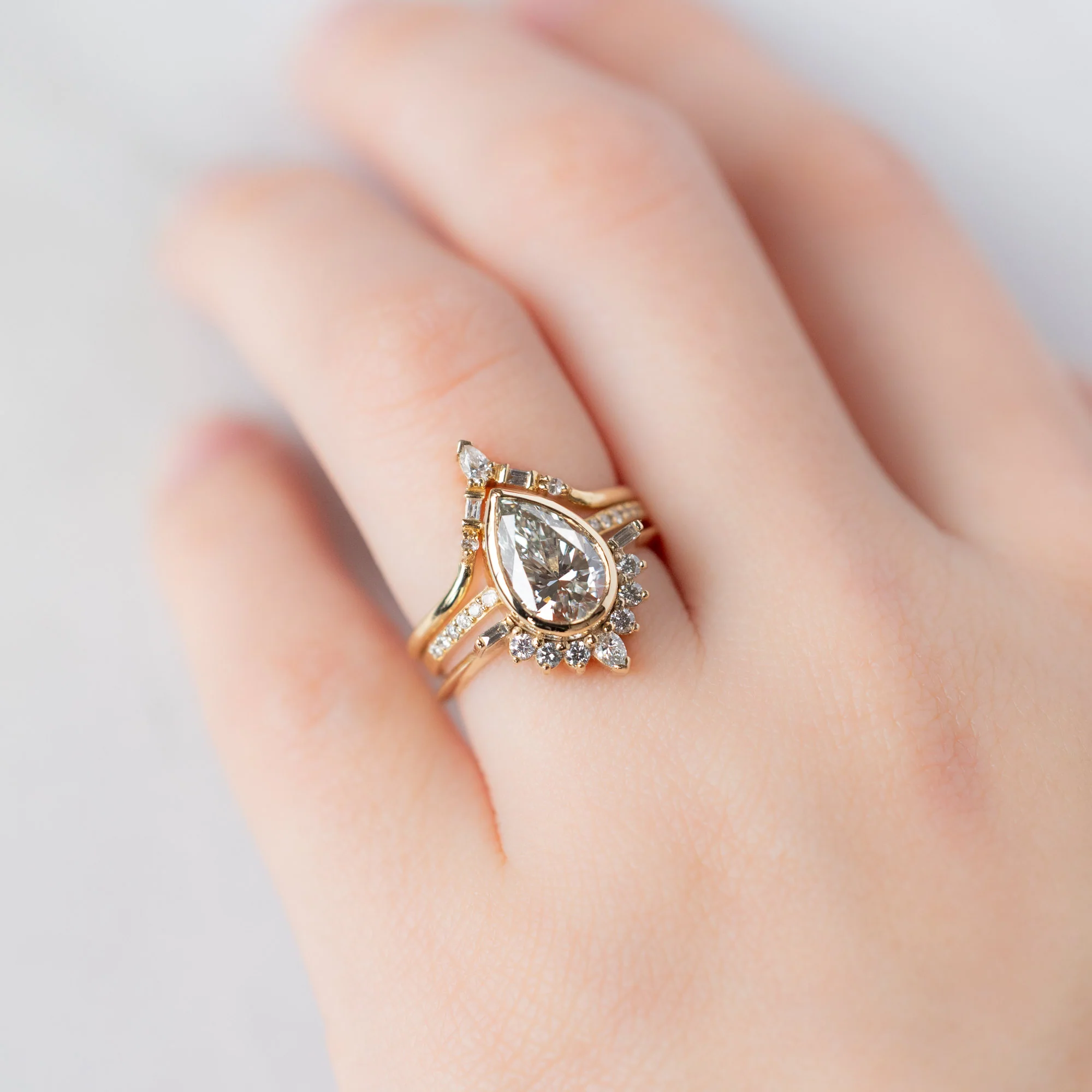 The Posy Ring | Build Your Own Pear White Diamond Engagement Ring - Image 5