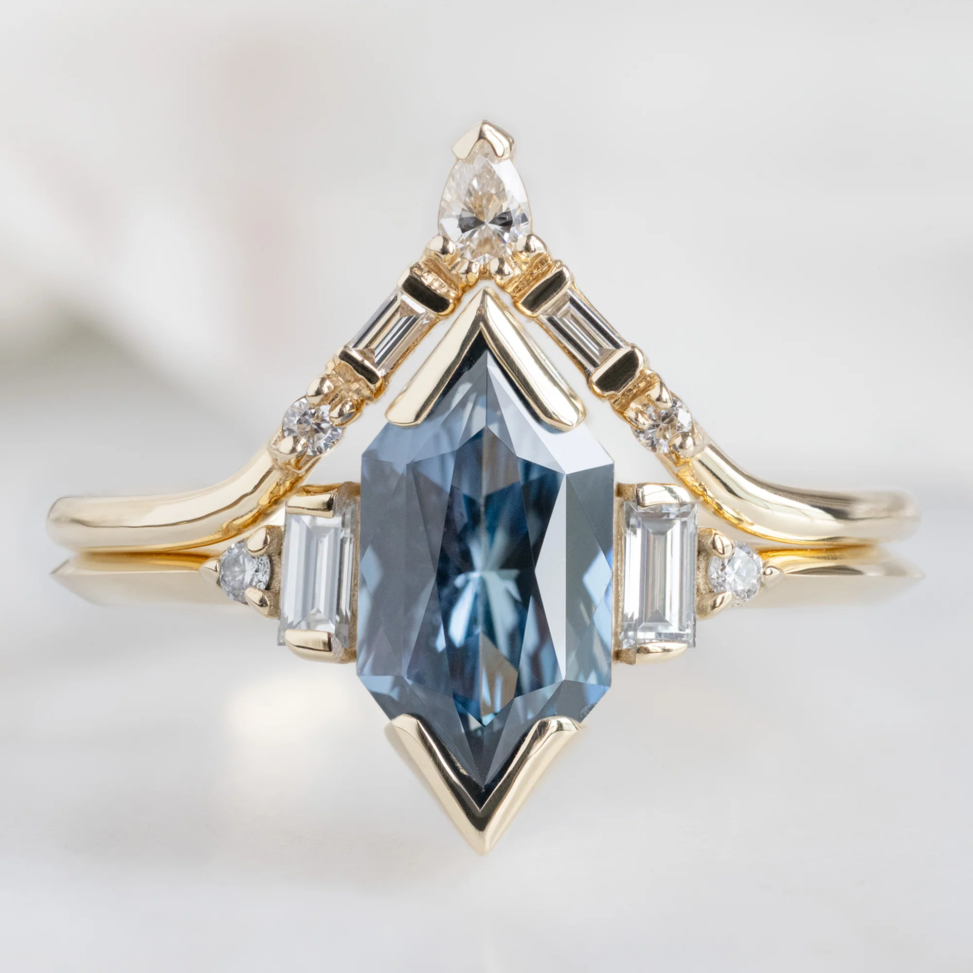 The Primrose Ring | 1.54ct Blue Sapphire Hexagon in 14K Yellow Gold - Image 2
