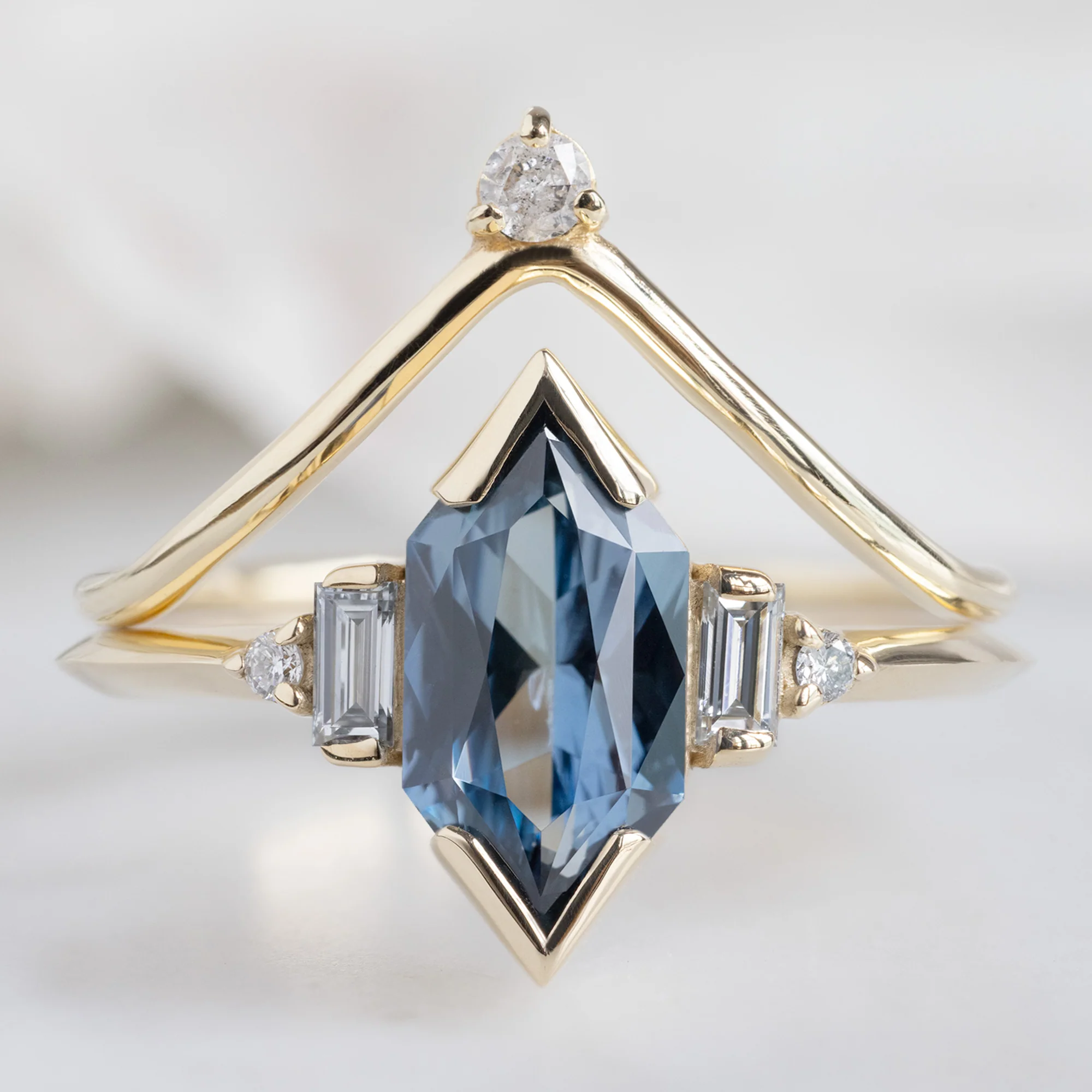 The Primrose Ring | 1.54ct Blue Sapphire Hexagon in 14K Yellow Gold - Image 3