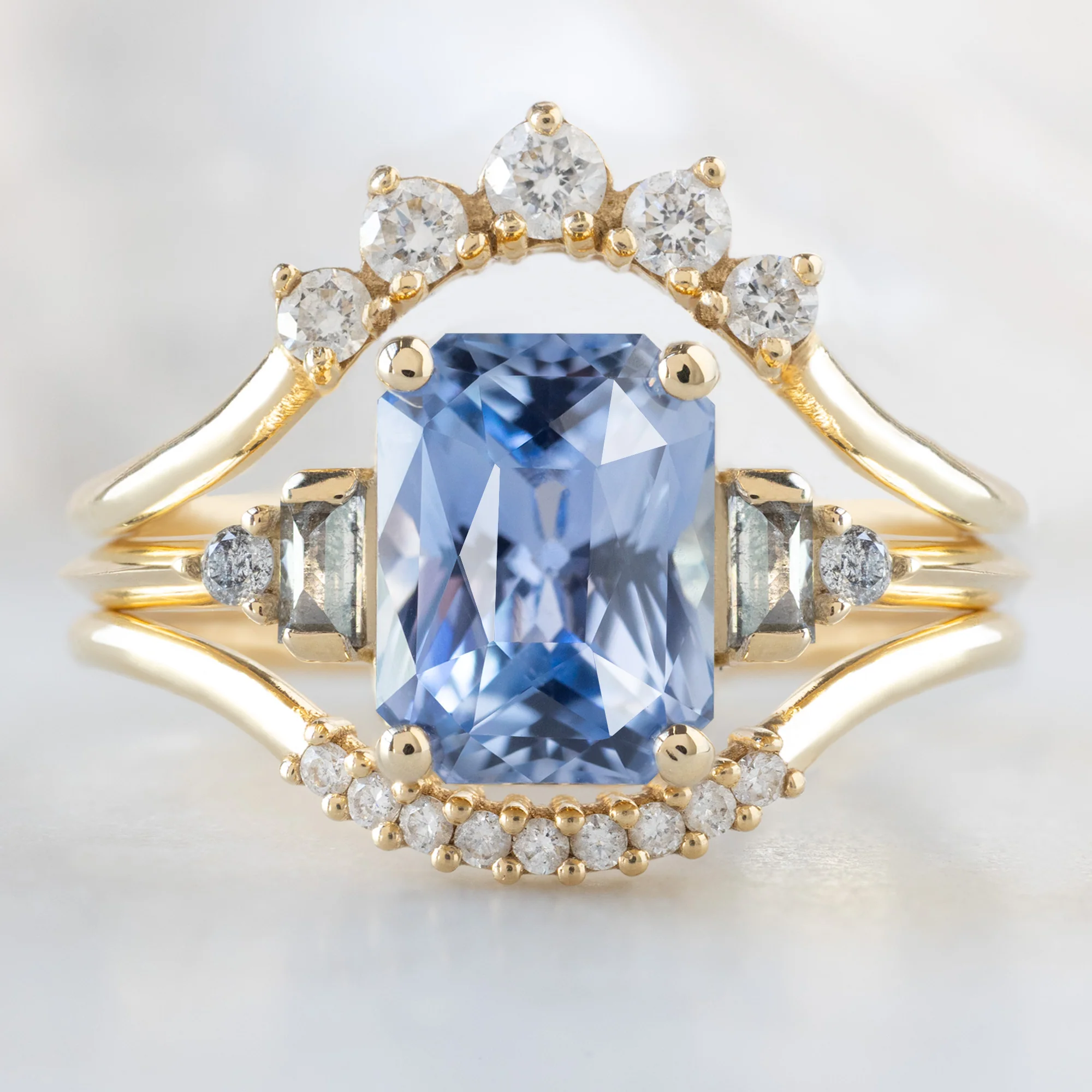The Primrose Ring | 2.36ct Emerald Cut Sapphire in 14K Yellow Gold - Image 2