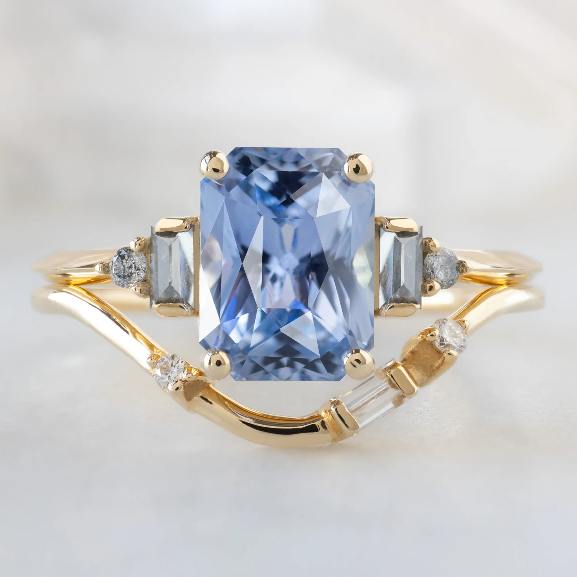 The Primrose Ring | 2.36ct Emerald Cut Sapphire in 14K Yellow Gold - Image 3