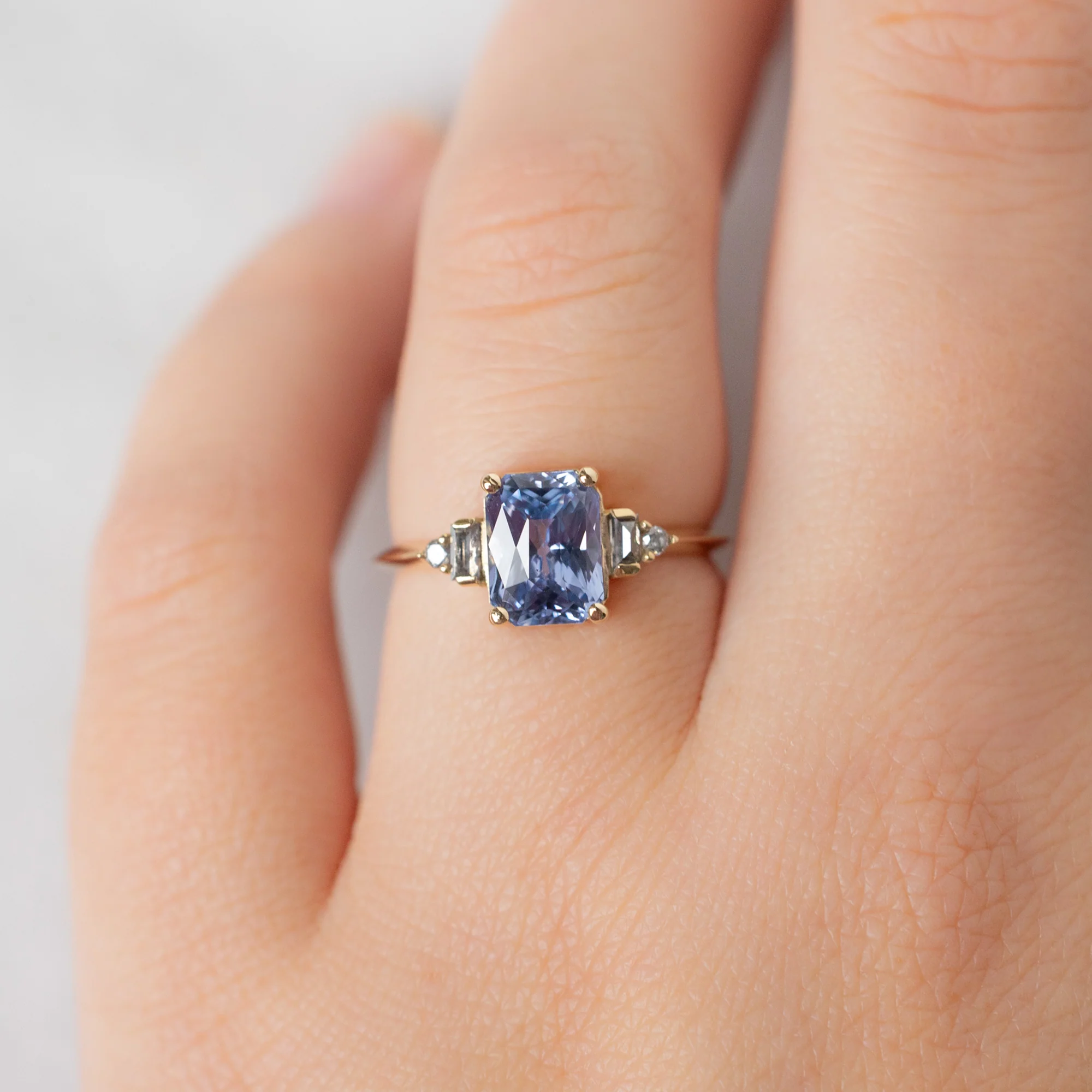 The Primrose Ring | 2.36ct Emerald Cut Sapphire in 14K Yellow Gold - Image 4