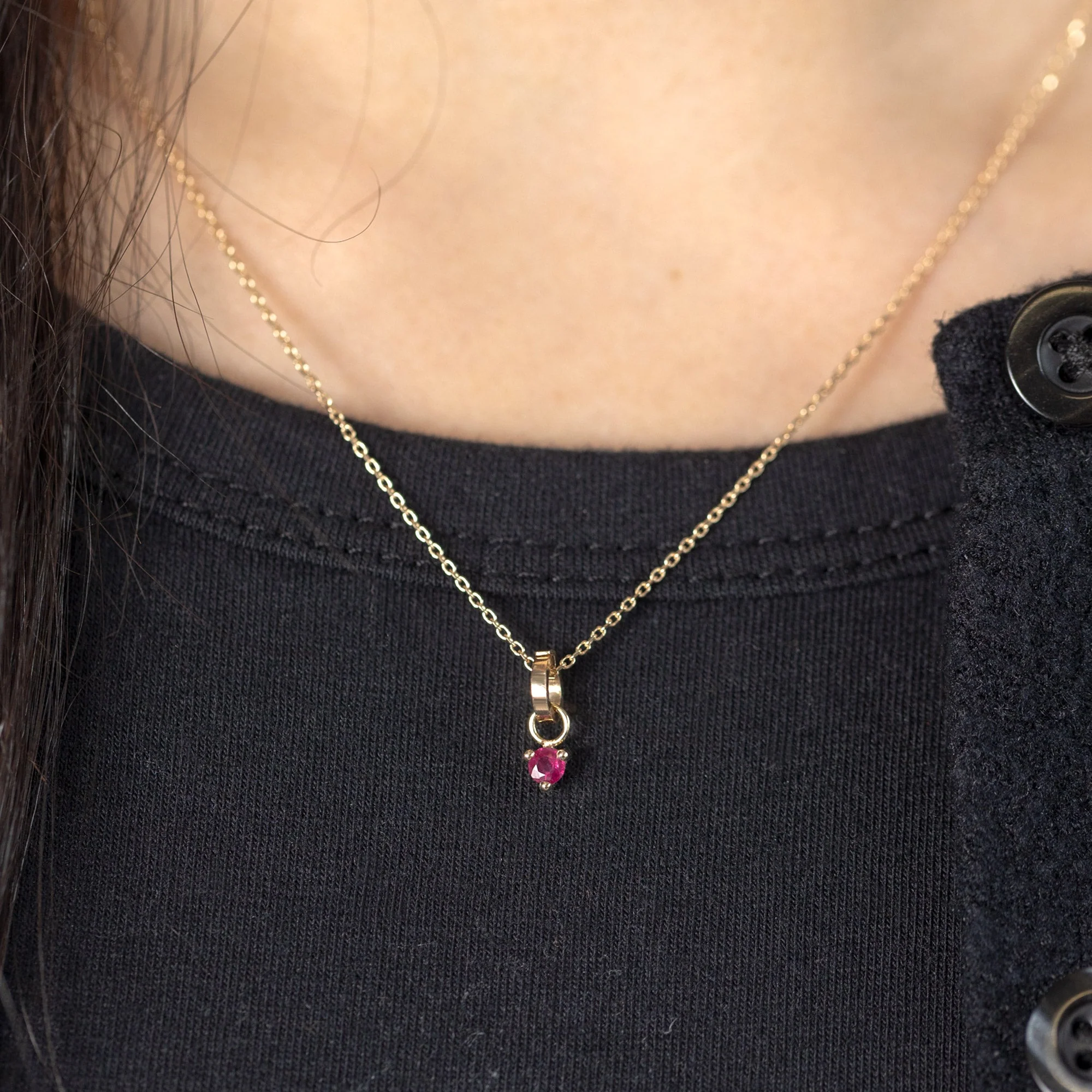 The Ruby Birthstone Charm | Yellow Gold - Image 3