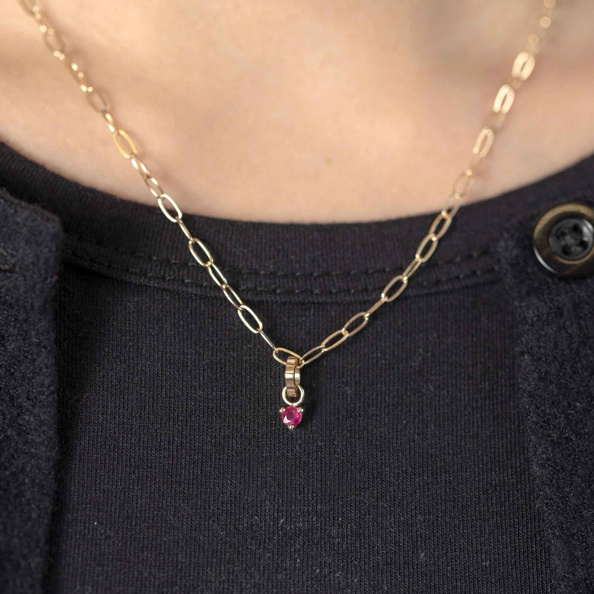 The Ruby Birthstone Charm | Yellow Gold - Image 5
