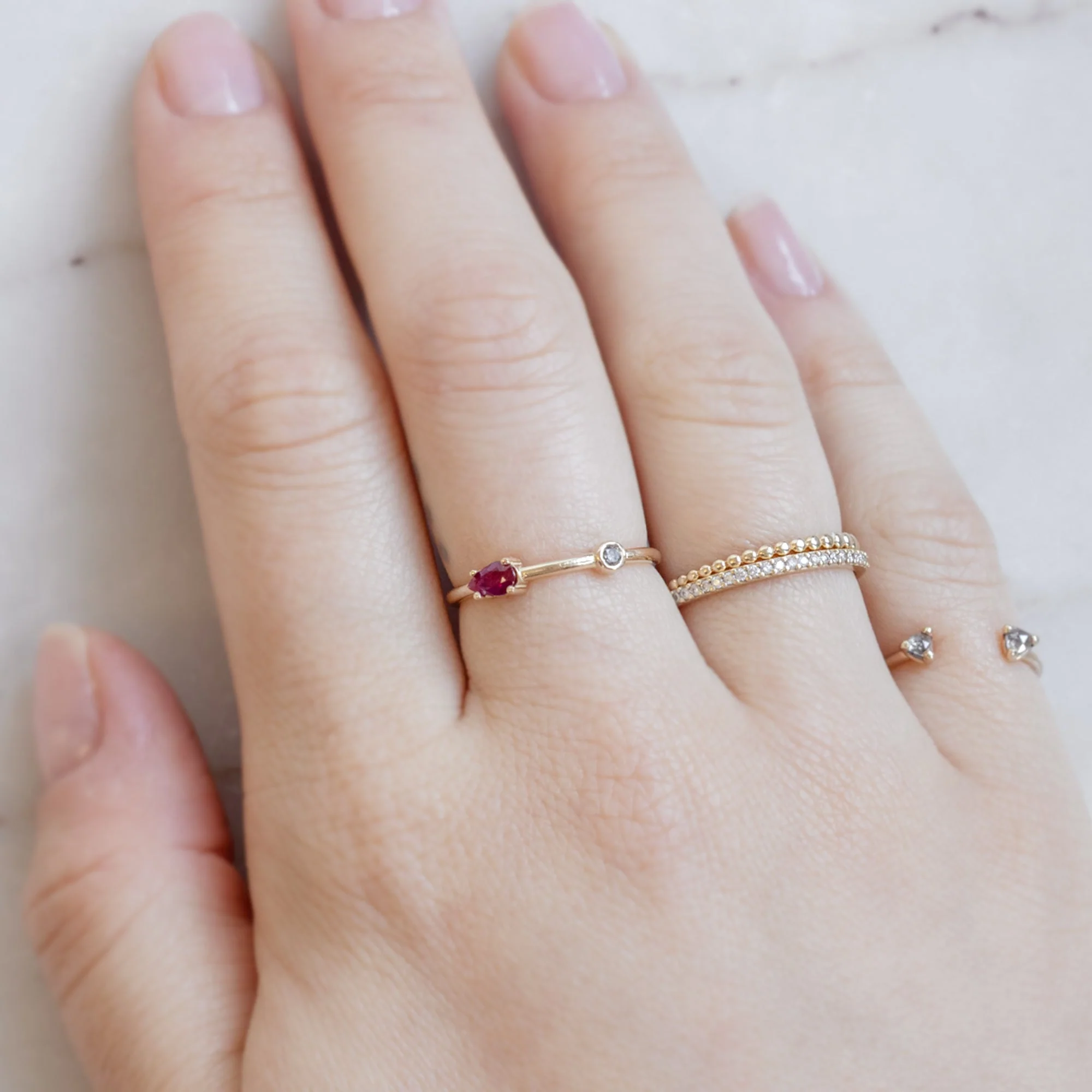 The Ruby + Diamond Horizon Ring | Yellow Gold - Image 3