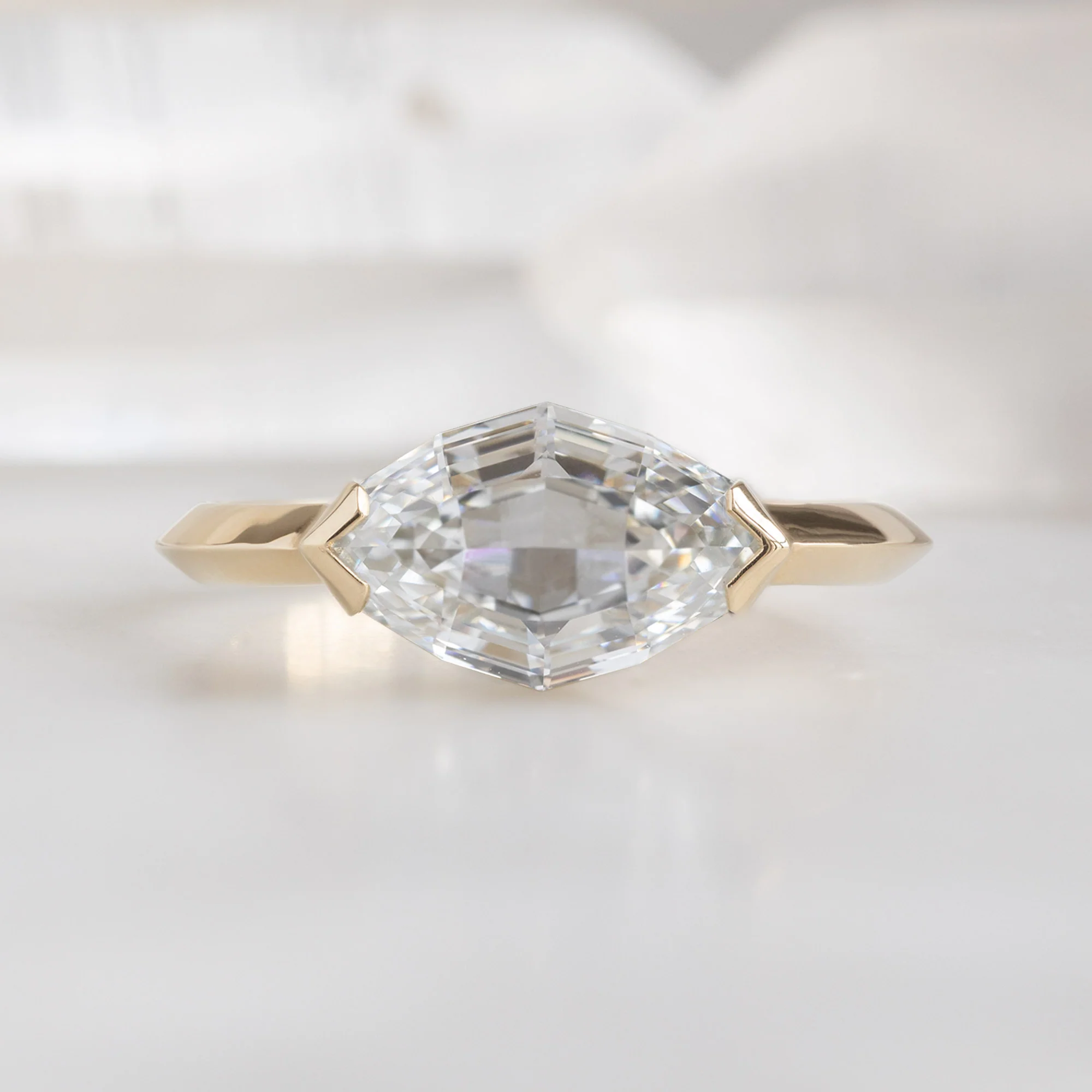 The Sage Ring | 2.01ct Lab Grown Geometric White Diamond in 14K Yellow Gold - Image 3