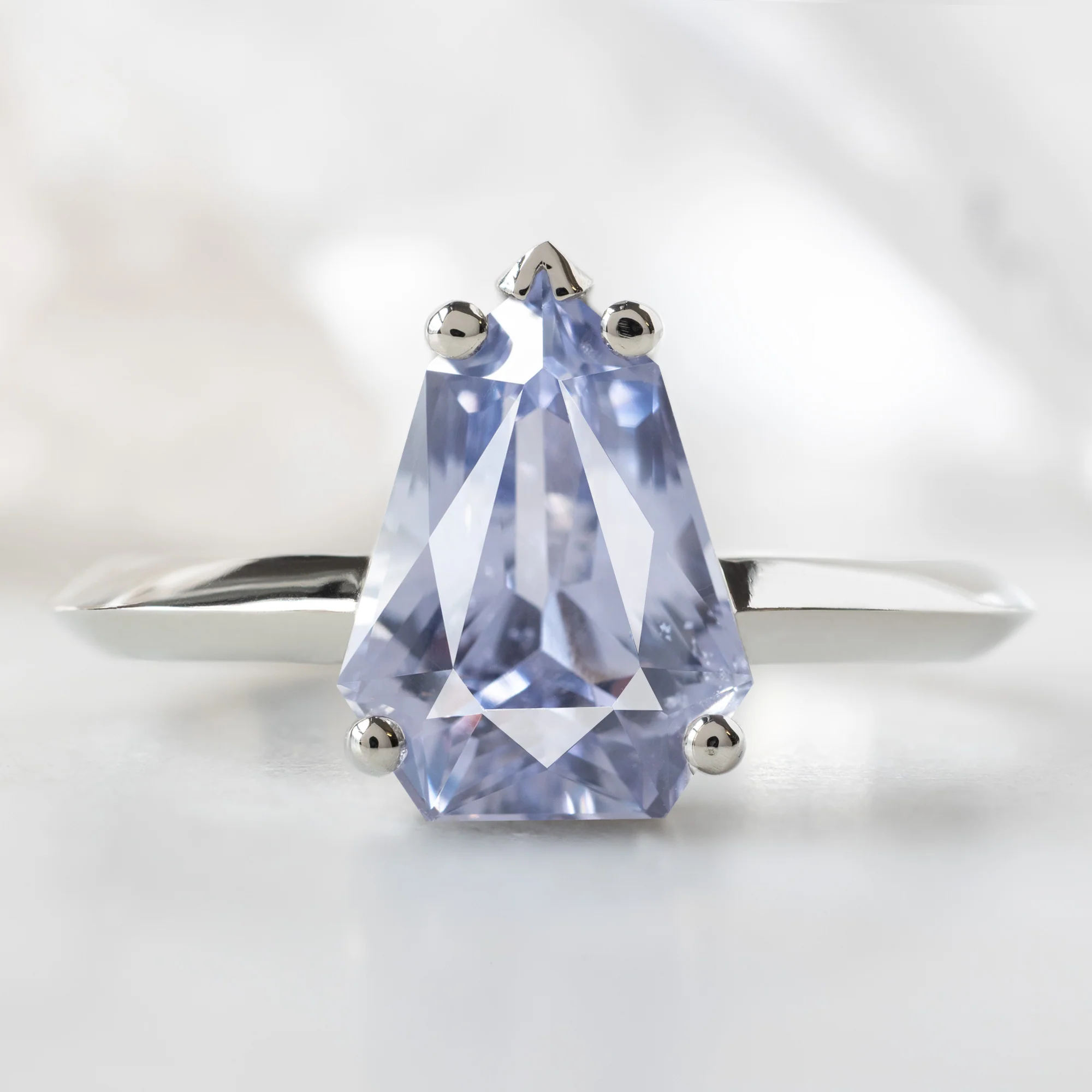 The Sage Ring | 2.33ct Geometric Periwinkle Sapphire in 14K White Gold