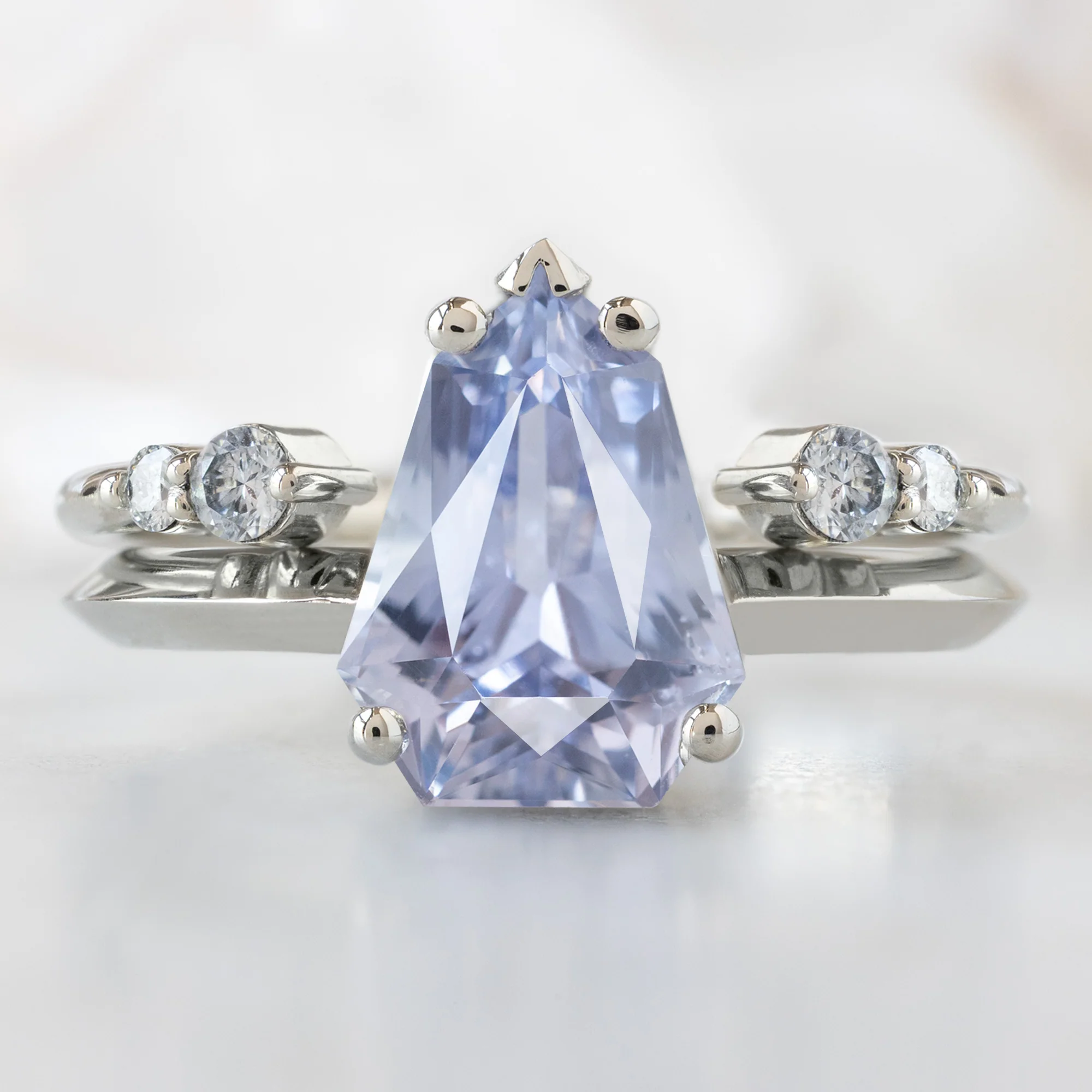 The Sage Ring | 2.33ct Geometric Periwinkle Sapphire in 14K White Gold - Image 3
