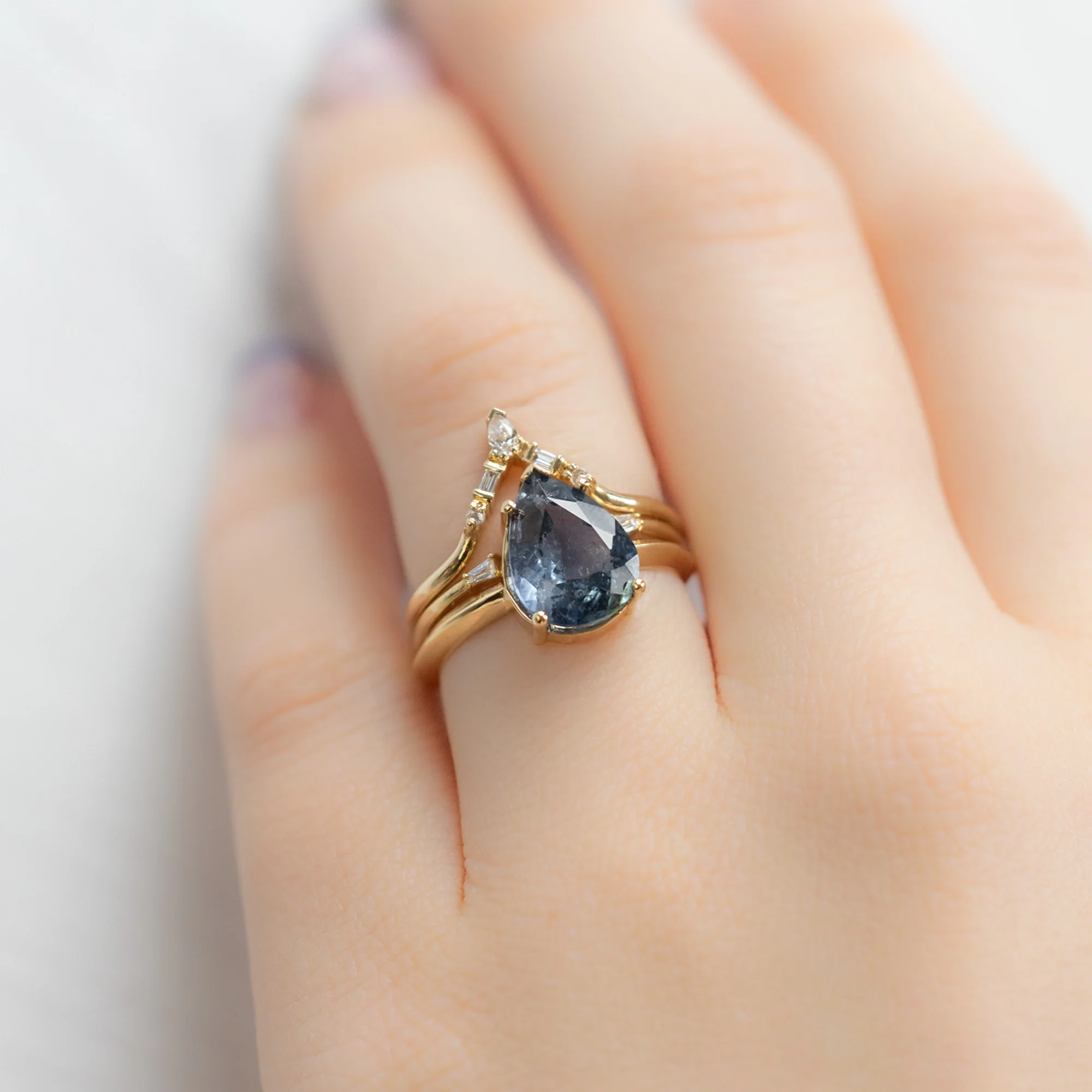 The Sage Ring | Build Your Own Pear Sapphire Engagement Ring - Image 10