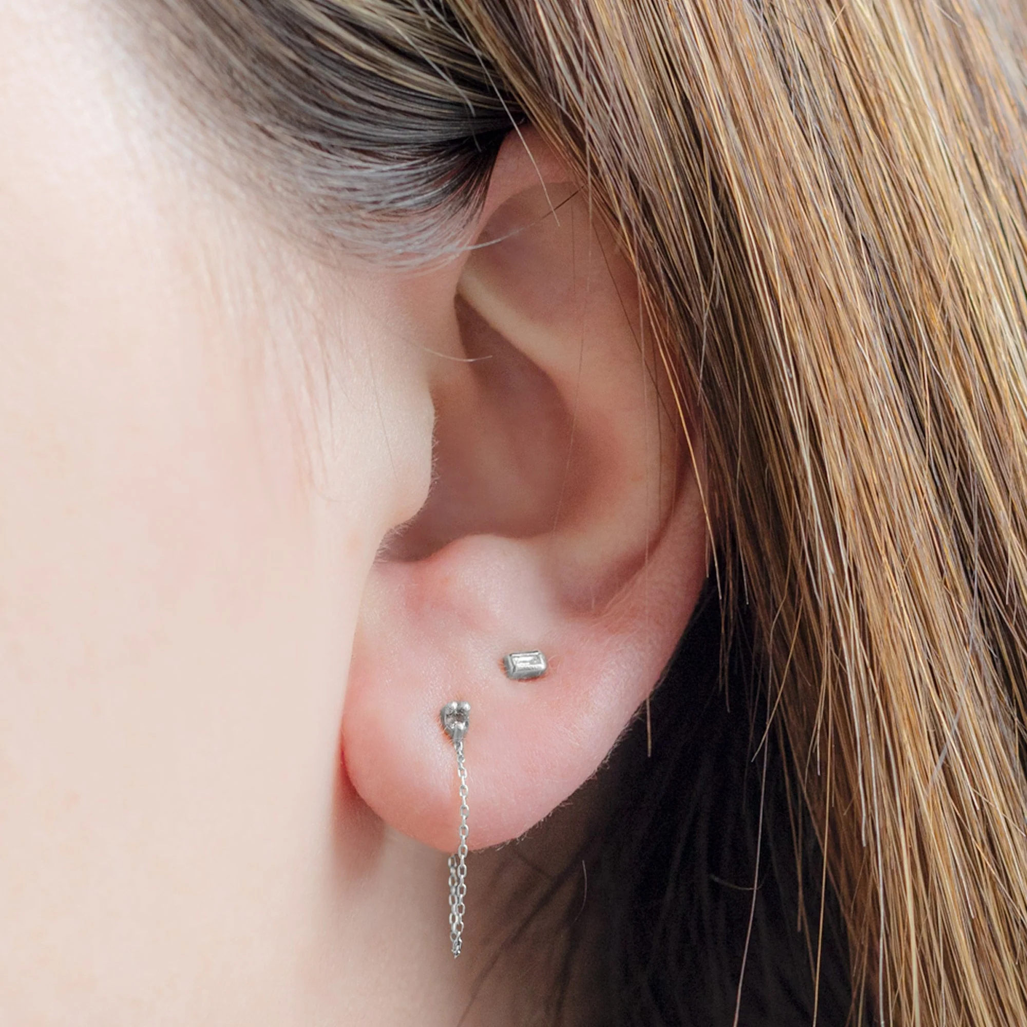 The Salt and Pepper Diamond Sunburst Chain Hoops | Yellow, Rose or White Gold - Image 6