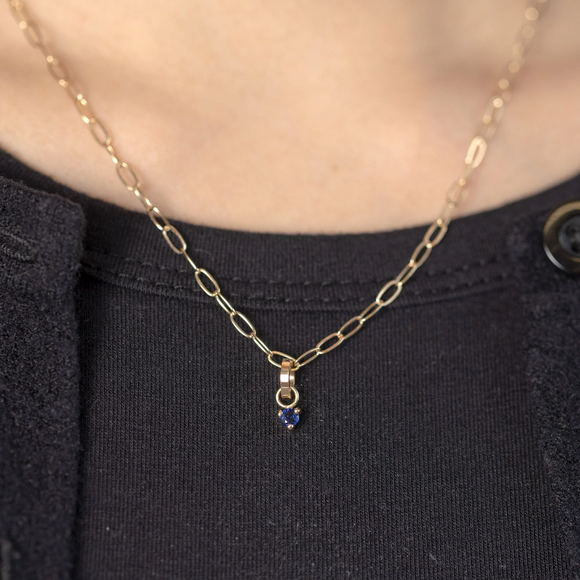 The Sapphire Birthstone Charm | Yellow Gold - Image 5