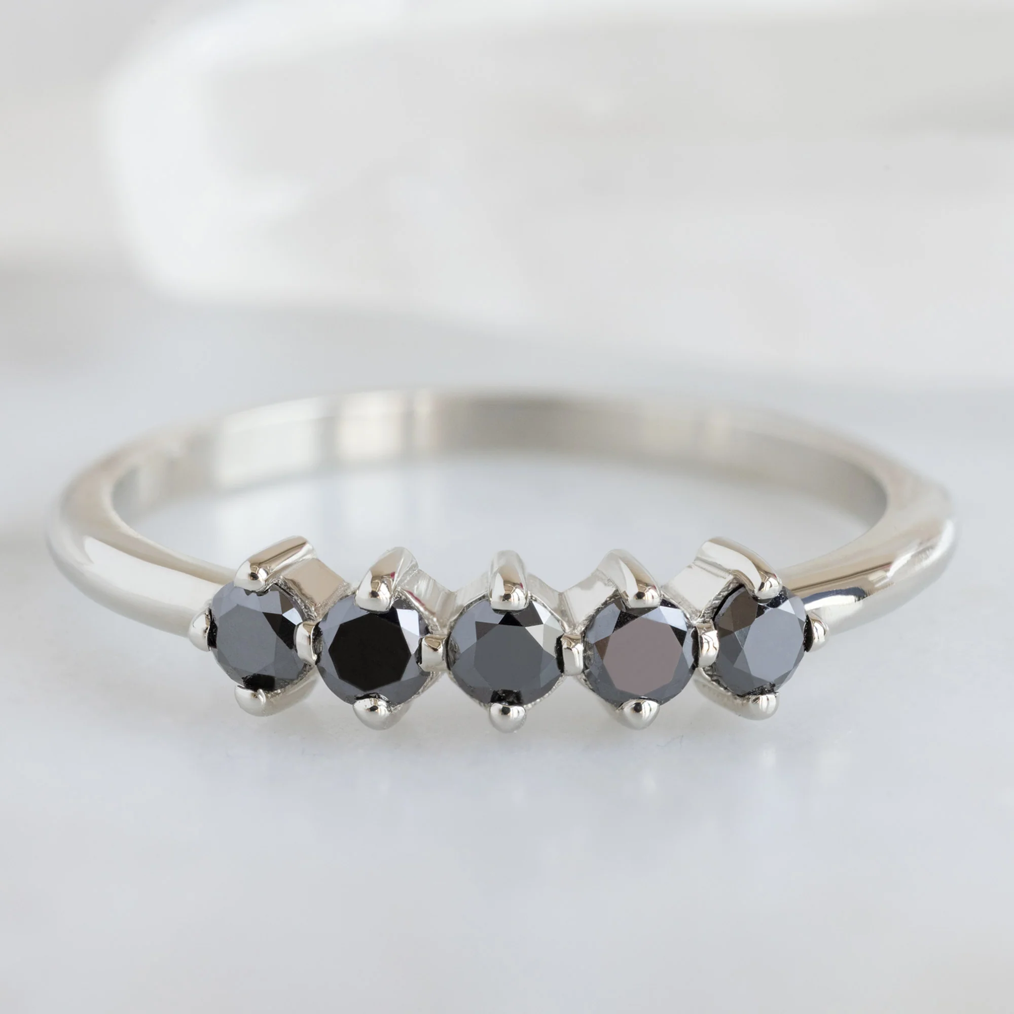 The Sequent Black Diamond Wedding Band | Yellow, Rose or White Gold - Image 10
