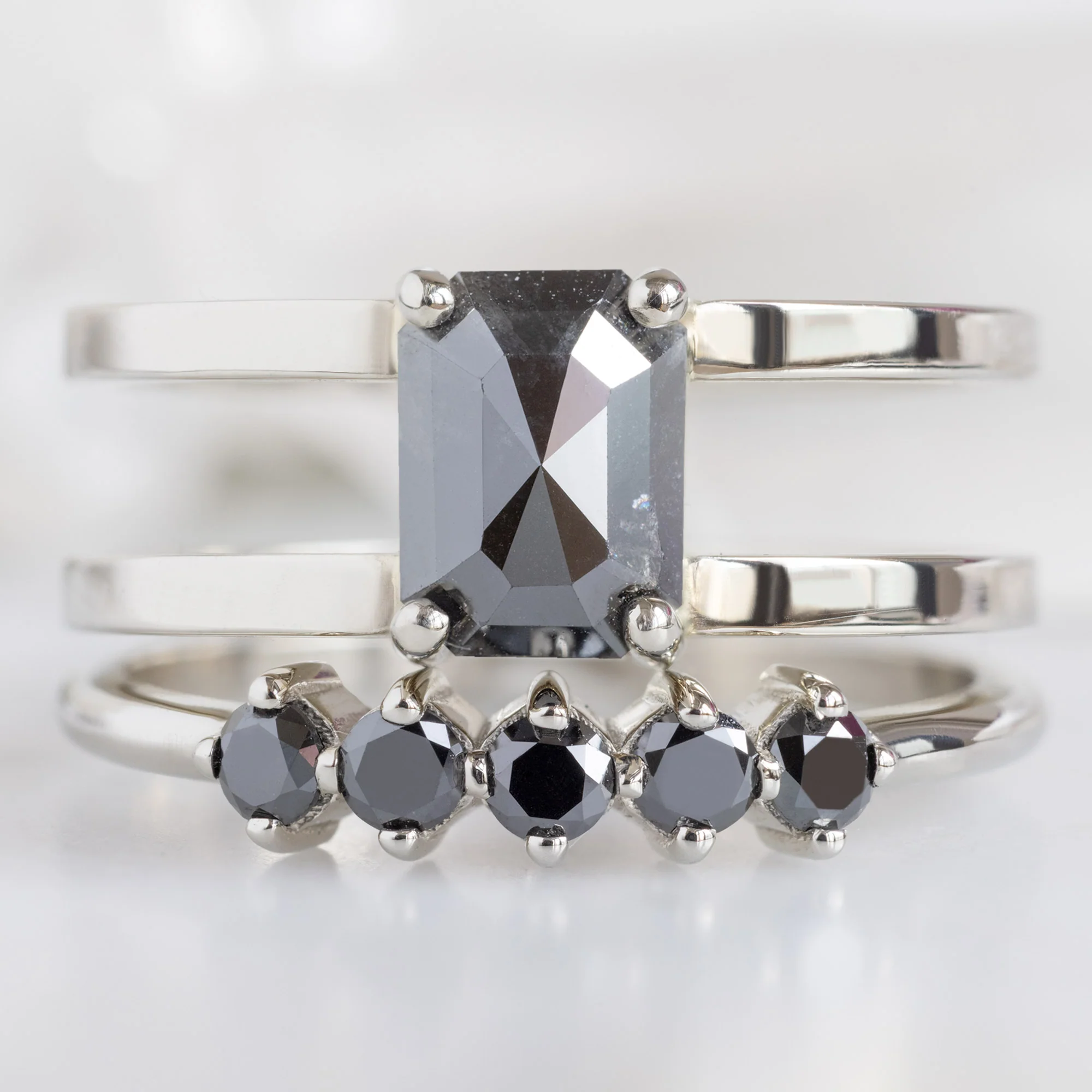 The Sequent Black Diamond Wedding Band | Yellow, Rose or White Gold - Image 12