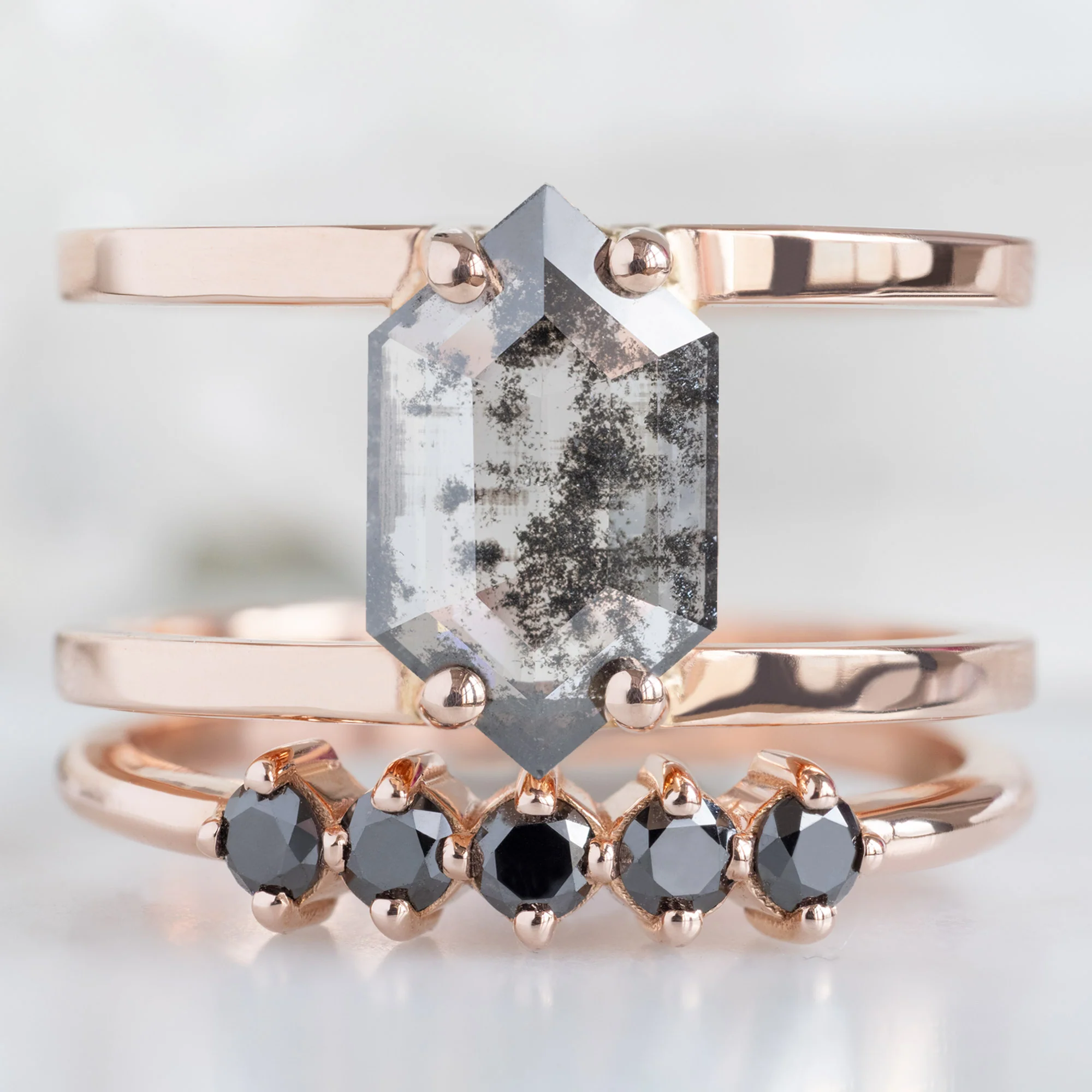 The Sequent Black Diamond Wedding Band | Yellow, Rose or White Gold - Image 4