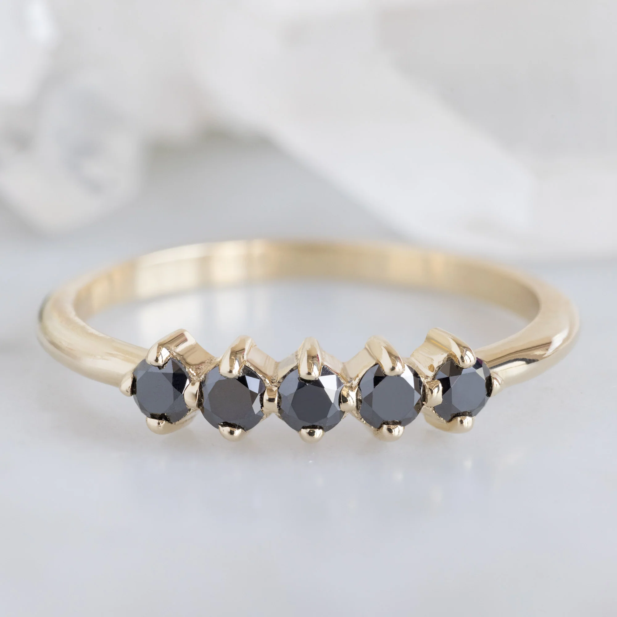 The Sequent Black Diamond Wedding Band | Yellow, Rose or White Gold - Image 5