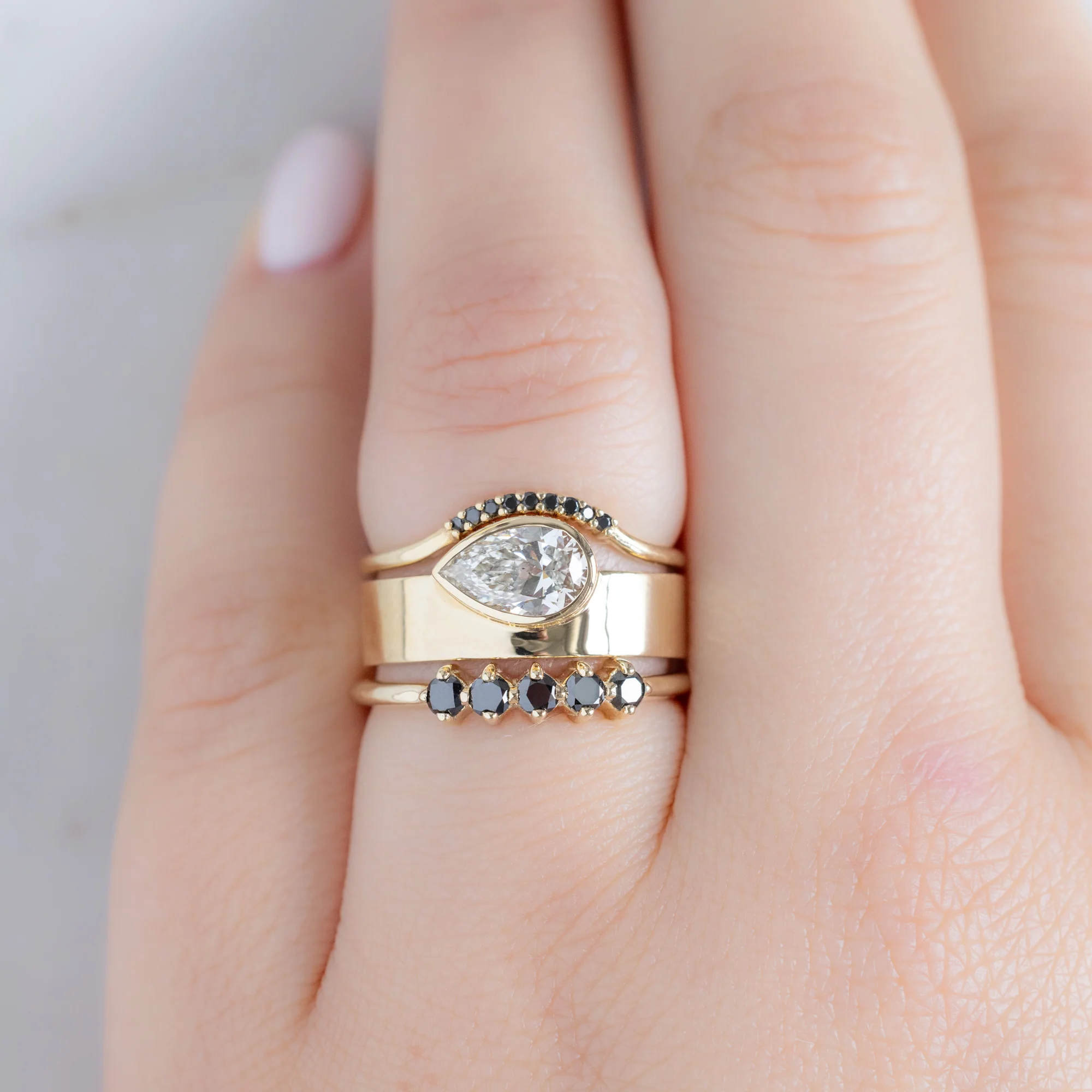 The Sequent Black Diamond Wedding Band | Yellow, Rose or White Gold - Image 6