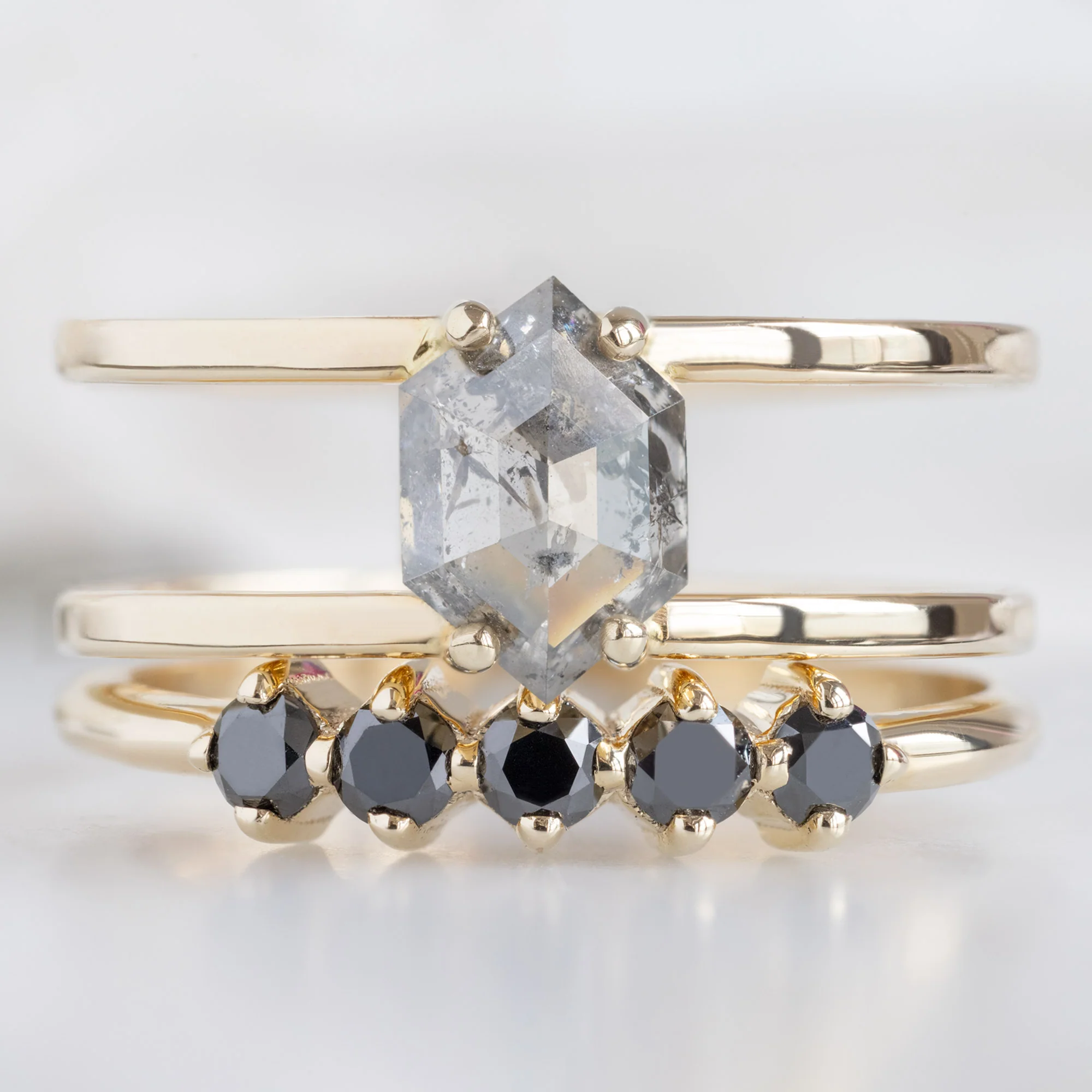 The Sequent Black Diamond Wedding Band | Yellow, Rose or White Gold - Image 9