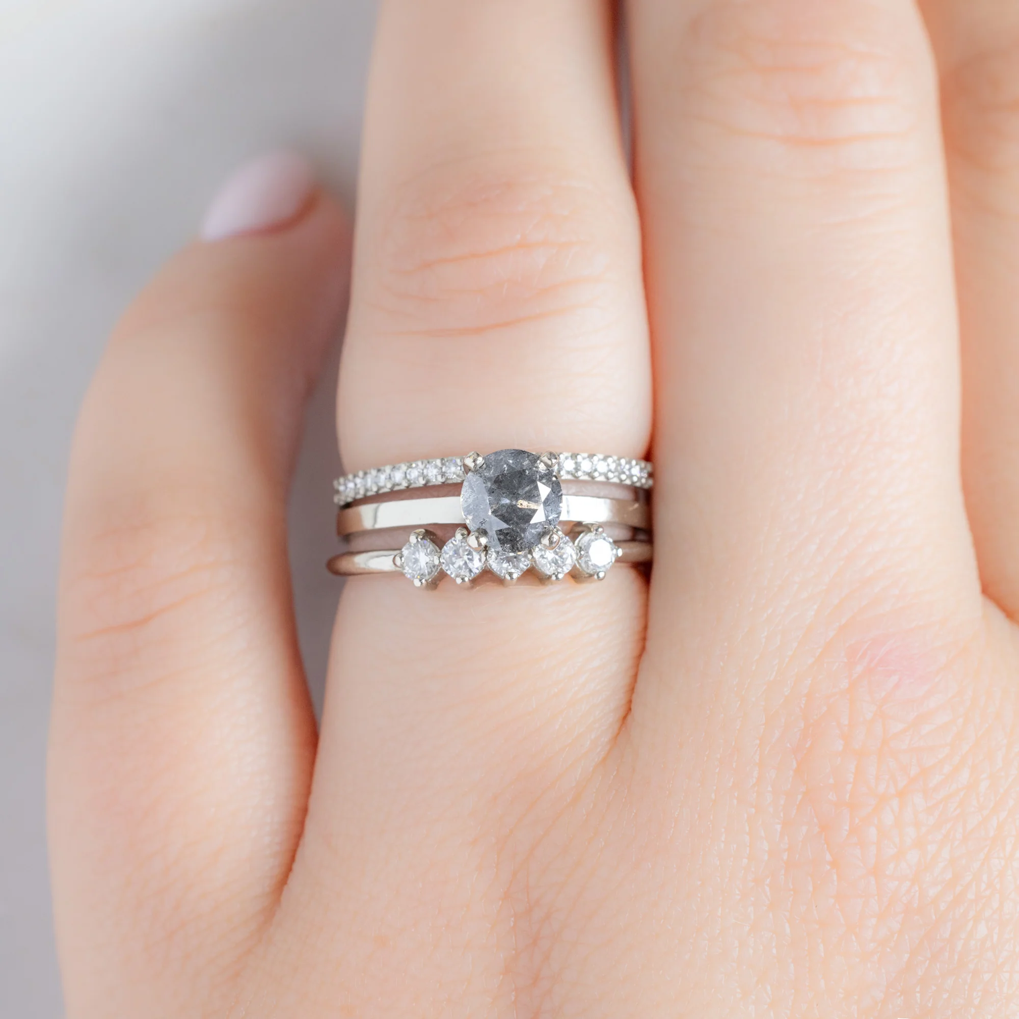 The Sequent White Diamond Wedding Band | Yellow, Rose or White Gold - Image 11