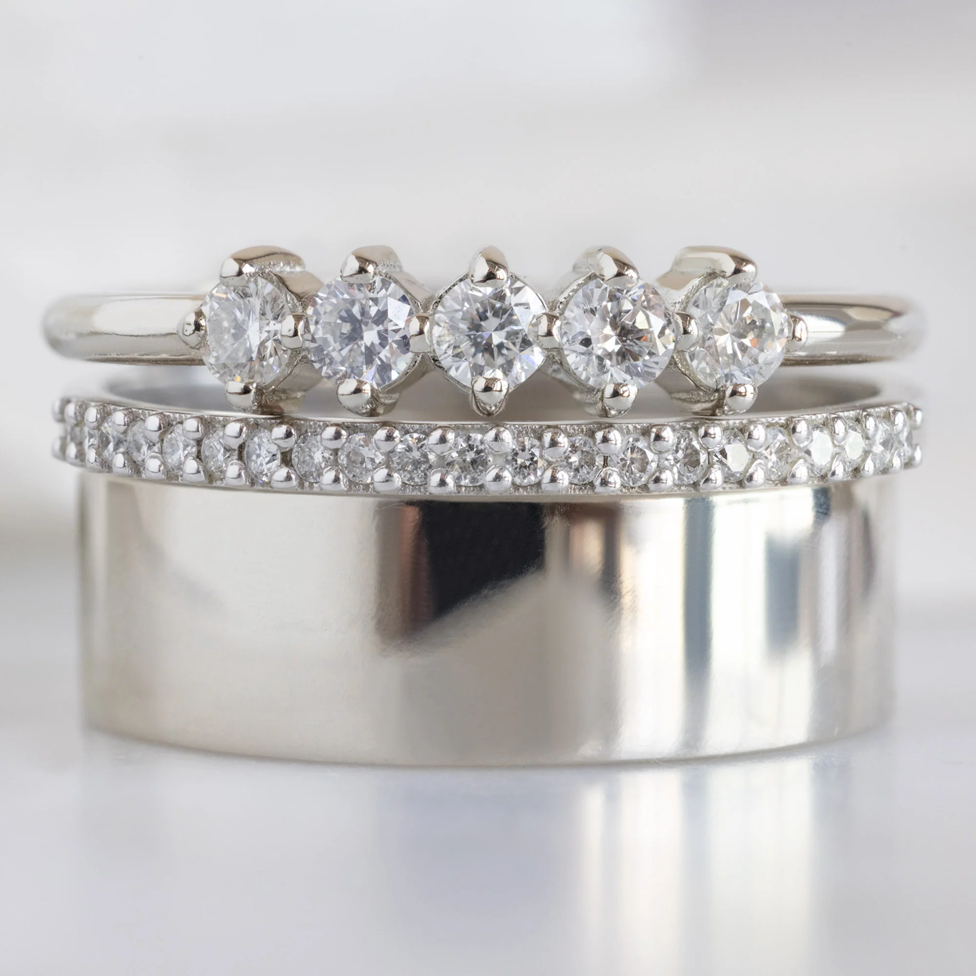 The Sequent White Diamond Wedding Band | Yellow, Rose or White Gold - Image 12