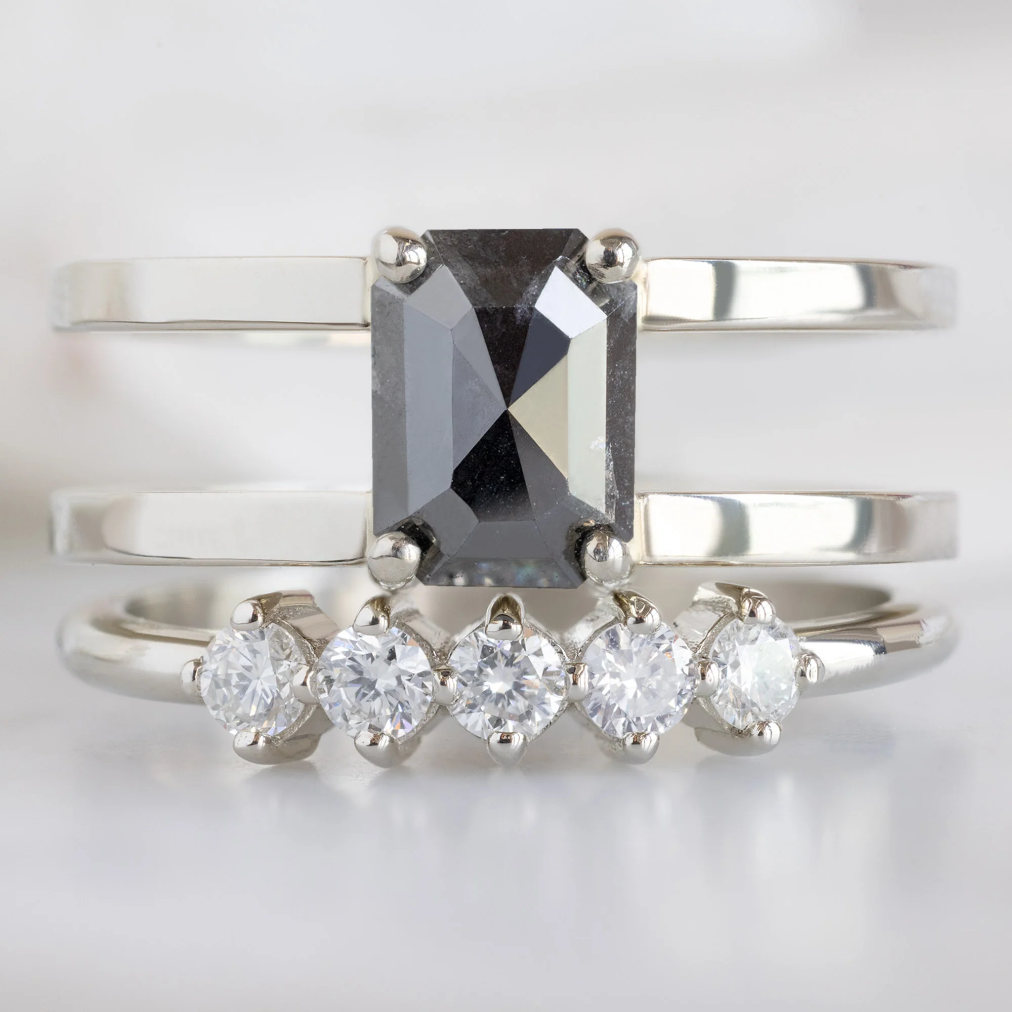 The Sequent White Diamond Wedding Band | Yellow, Rose or White Gold - Image 13
