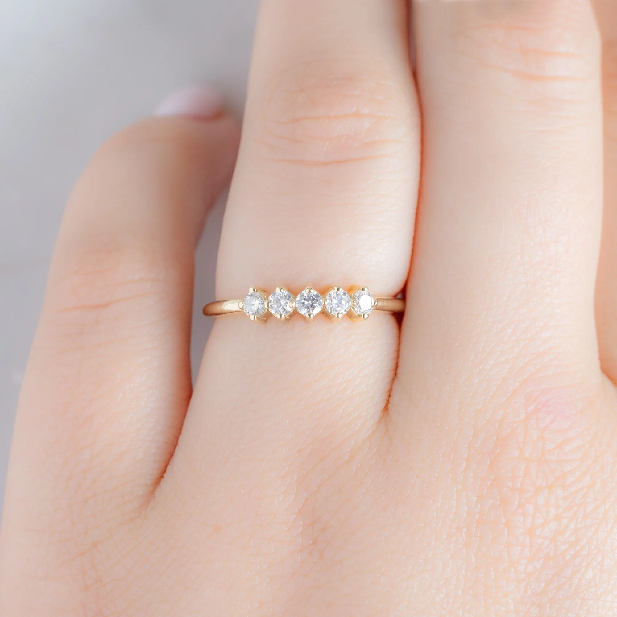 The Sequent White Diamond Wedding Band | Yellow, Rose or White Gold - Image 5