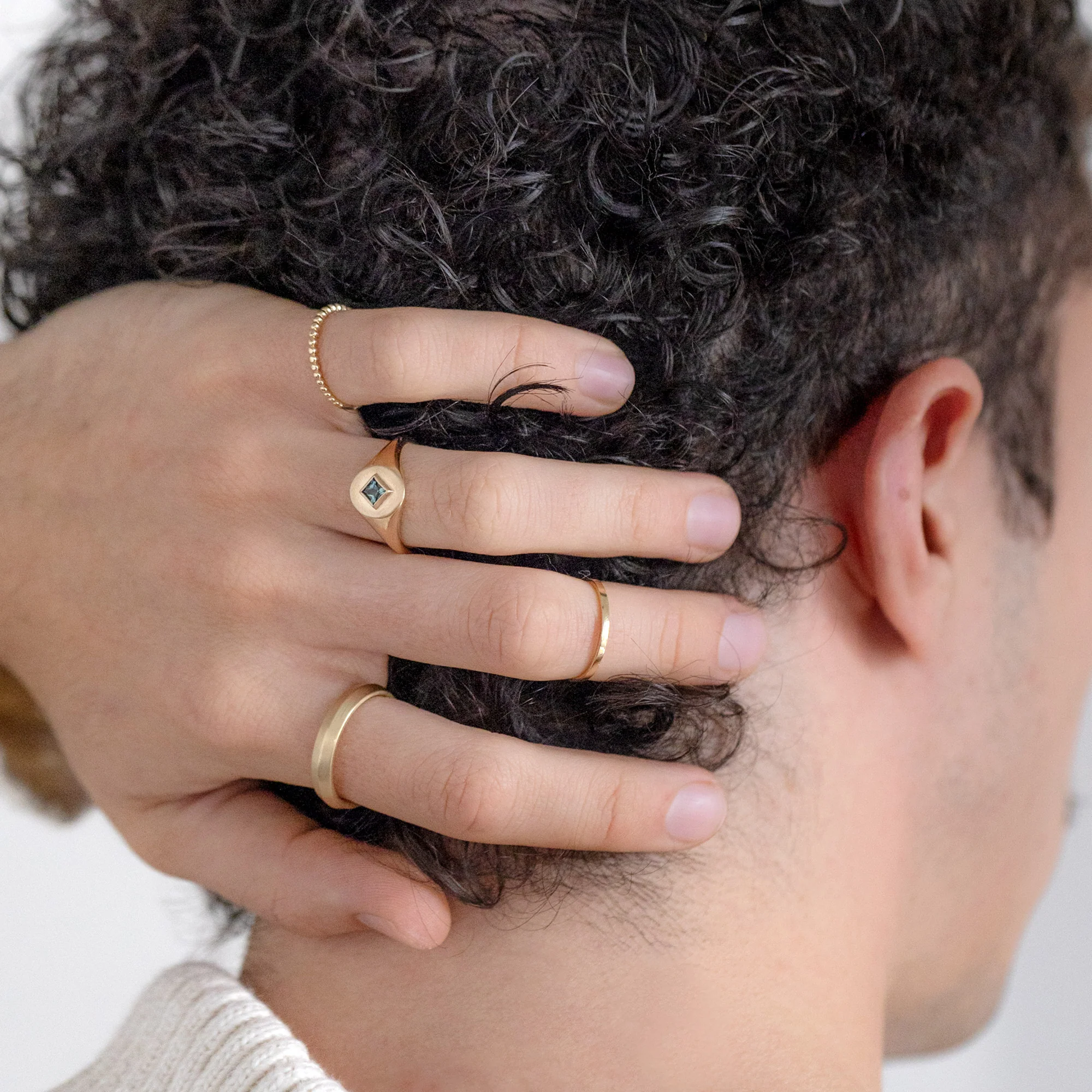 The Signet Ring | 0.25ct Kite Montana Sapphire in 10K Yellow Gold - Image 4