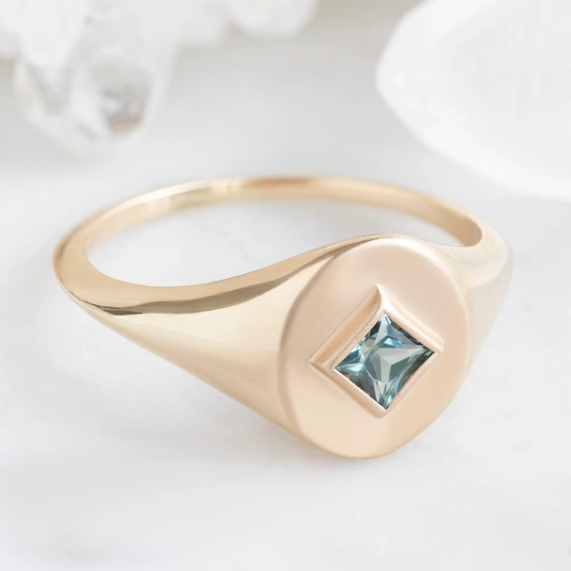 The Signet Ring | 0.25ct Kite Montana Sapphire in 10K Yellow Gold - Image 6
