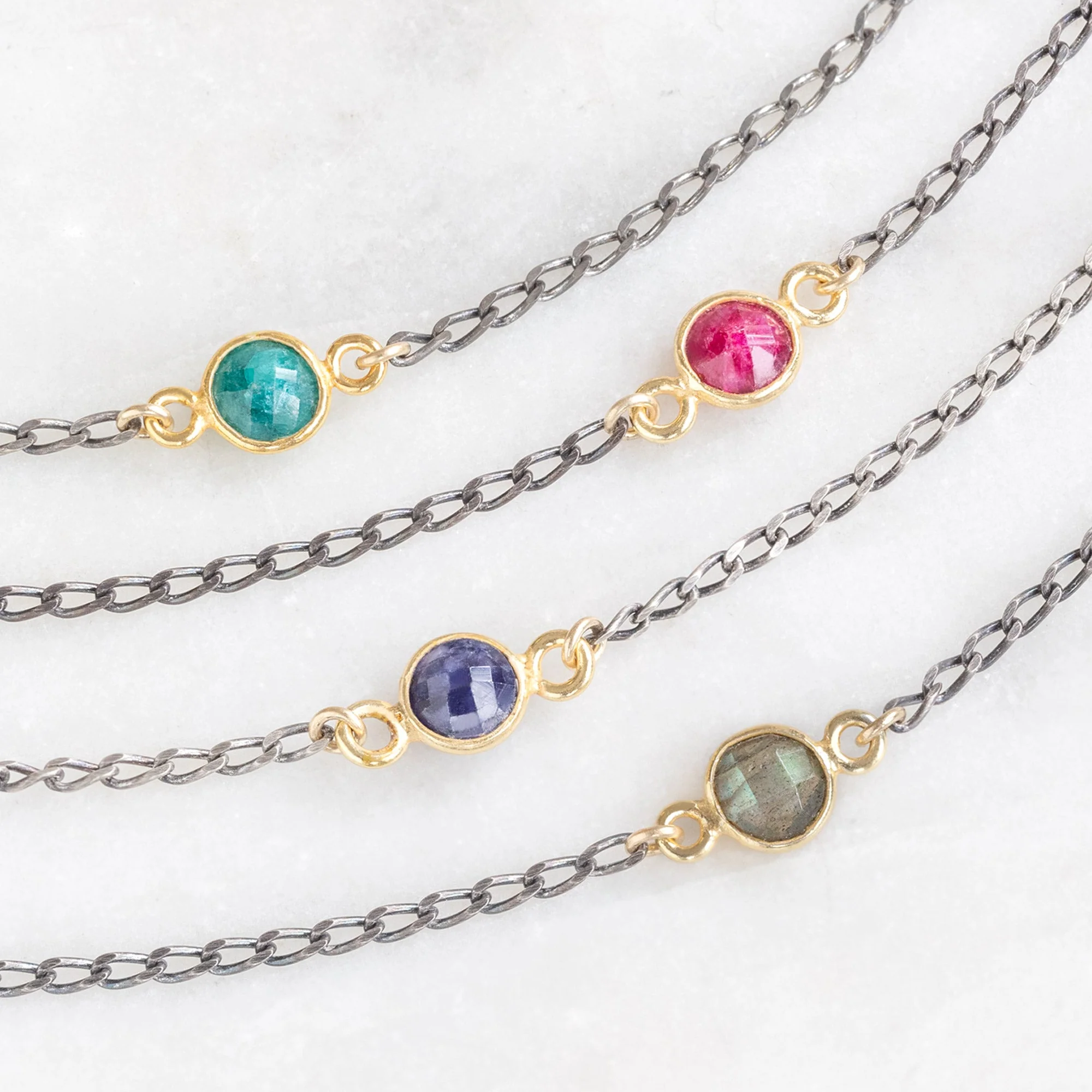 The Simple Labradorite Gemstone Bracelet | Sterling Silver - Image 3
