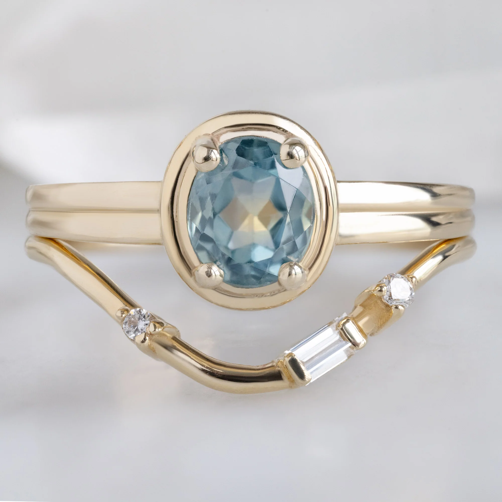 The Stratum Ring | .72ct Oval Montana Sapphire in 14K Yellow Gold - Image 3
