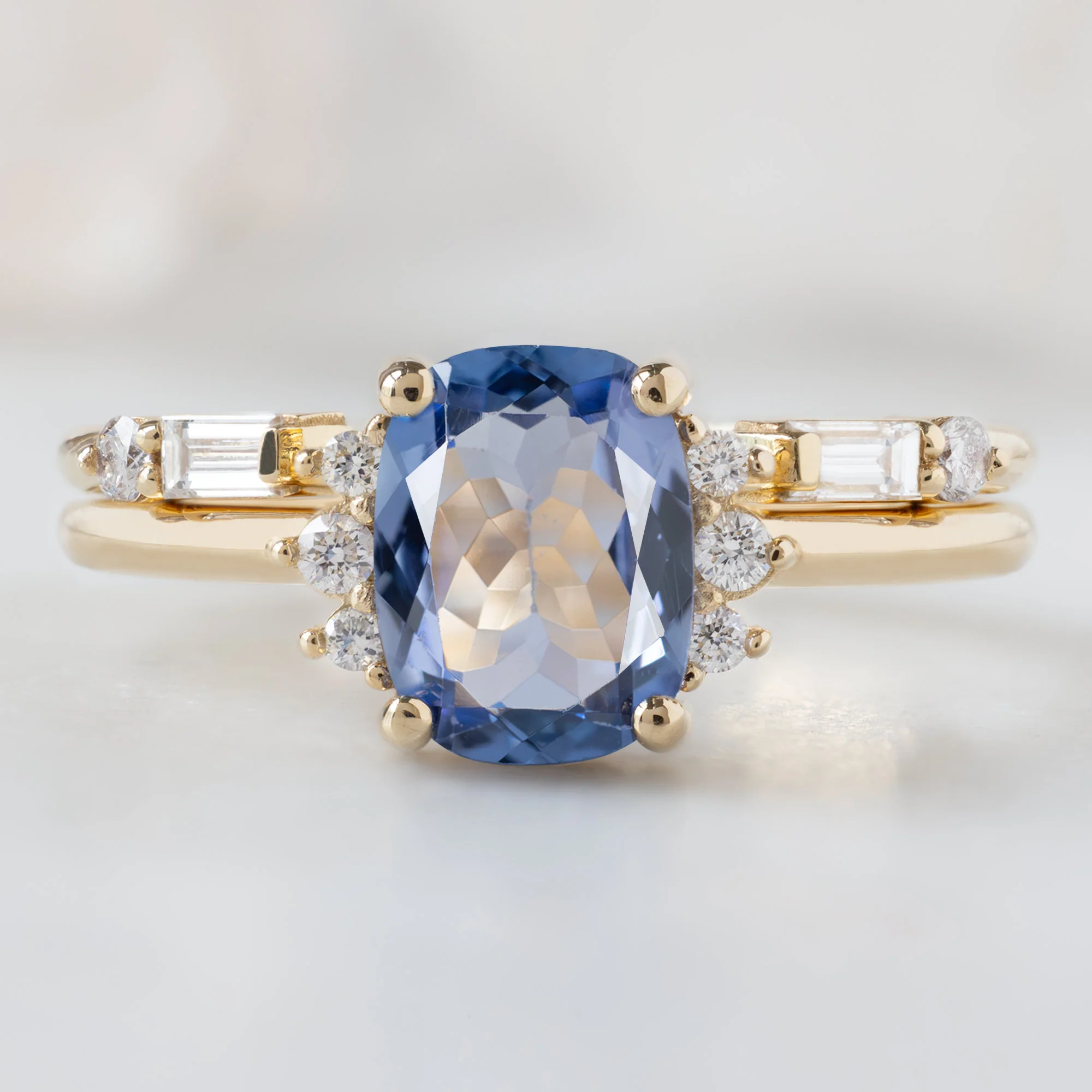 The Sunflower Ring | 1.02ct Cushion Cut Tanzanite in 14K Yellow Gold - Image 3