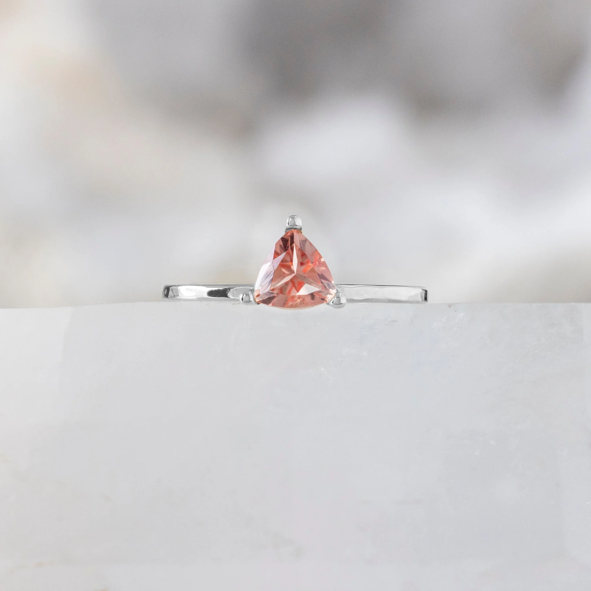 The Sunstone Trillion Stacking Ring | Yellow, Rose or White Gold - Image 4