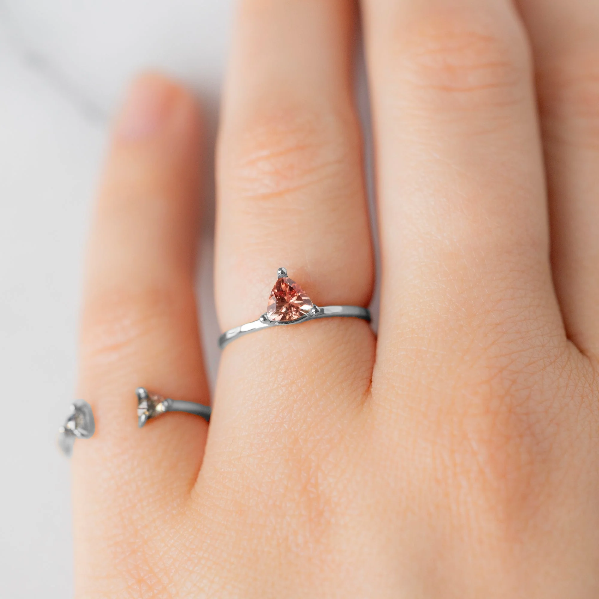 The Sunstone Trillion Stacking Ring | Yellow, Rose or White Gold - Image 6