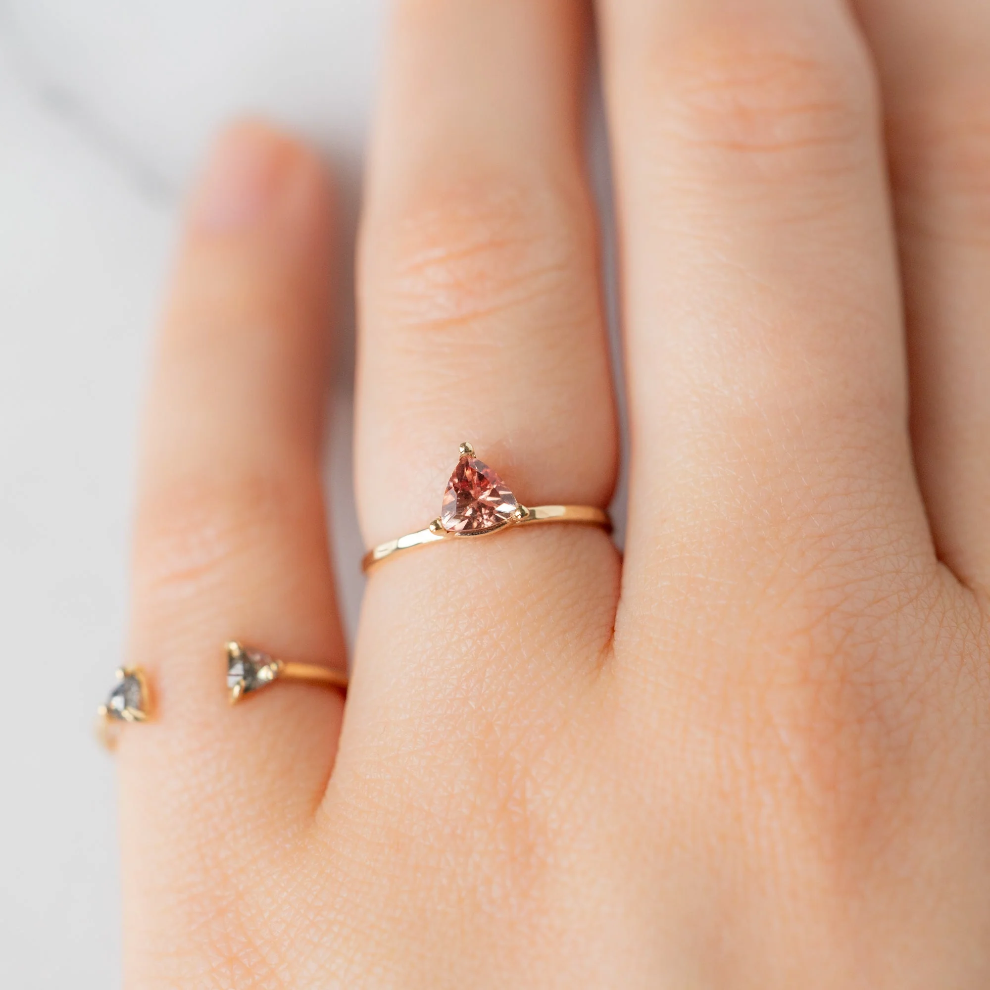 The Sunstone Trillion Stacking Ring | Yellow, Rose or White Gold - Image 9