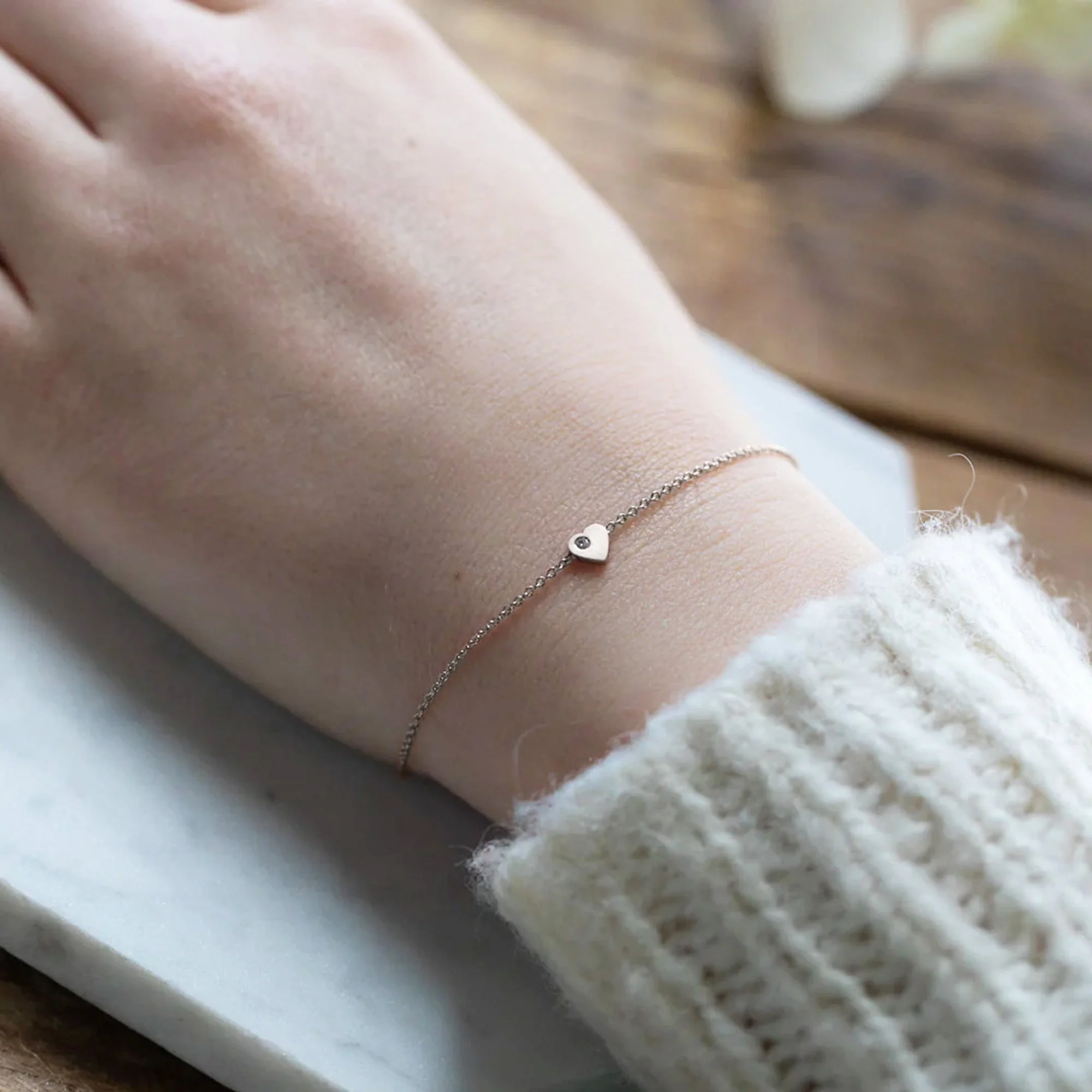 The Sweetheart White Diamond Bracelet | Sterling Silver - Image 2