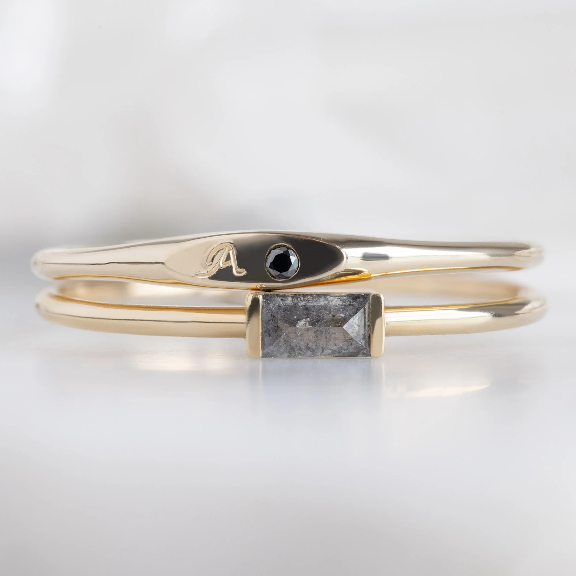 The Teensy Black Diamond Signet Ring | Yellow Gold - Image 5