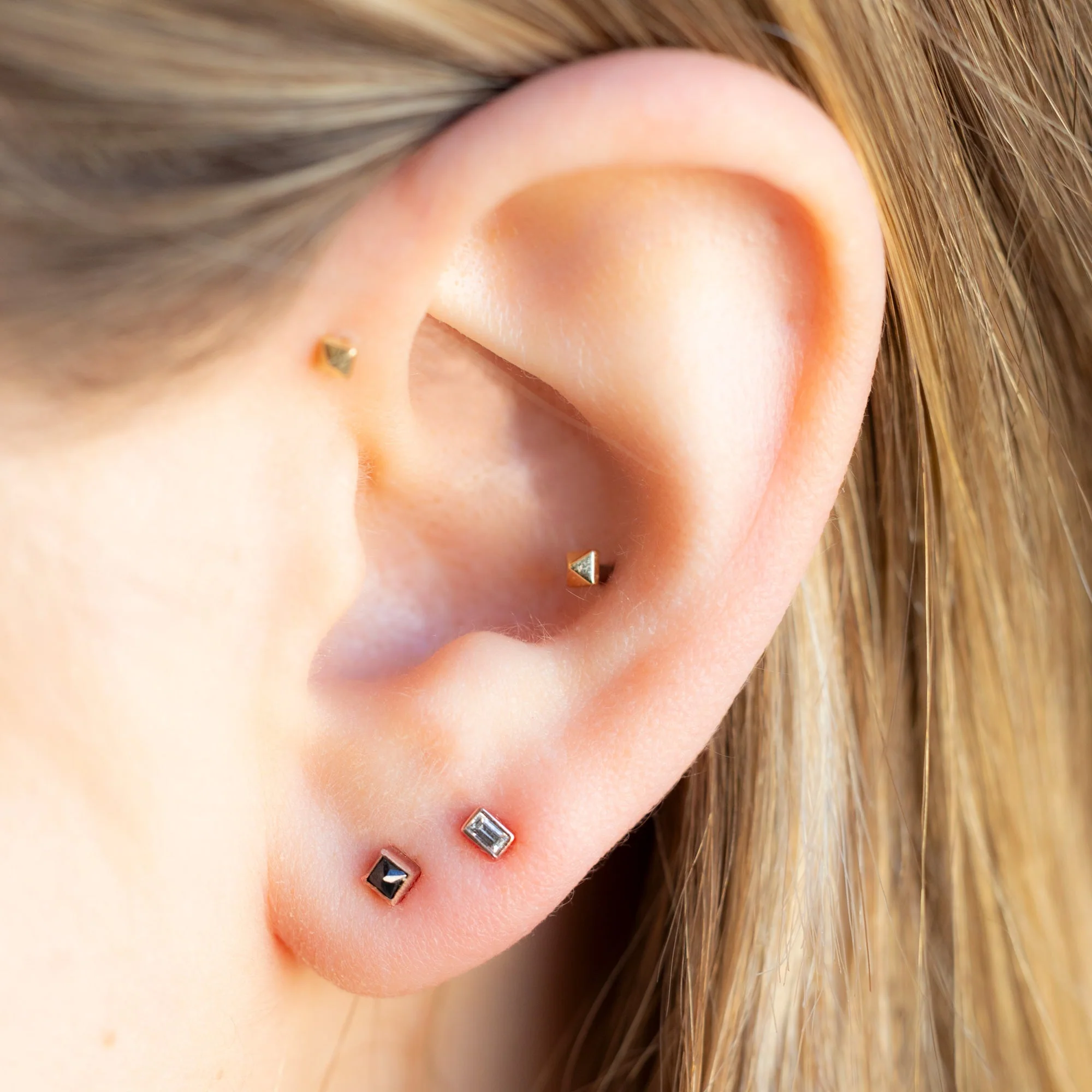 The Teensy Black Diamond Spike Stud Earrings | Yellow, Rose or White Gold - Image 6