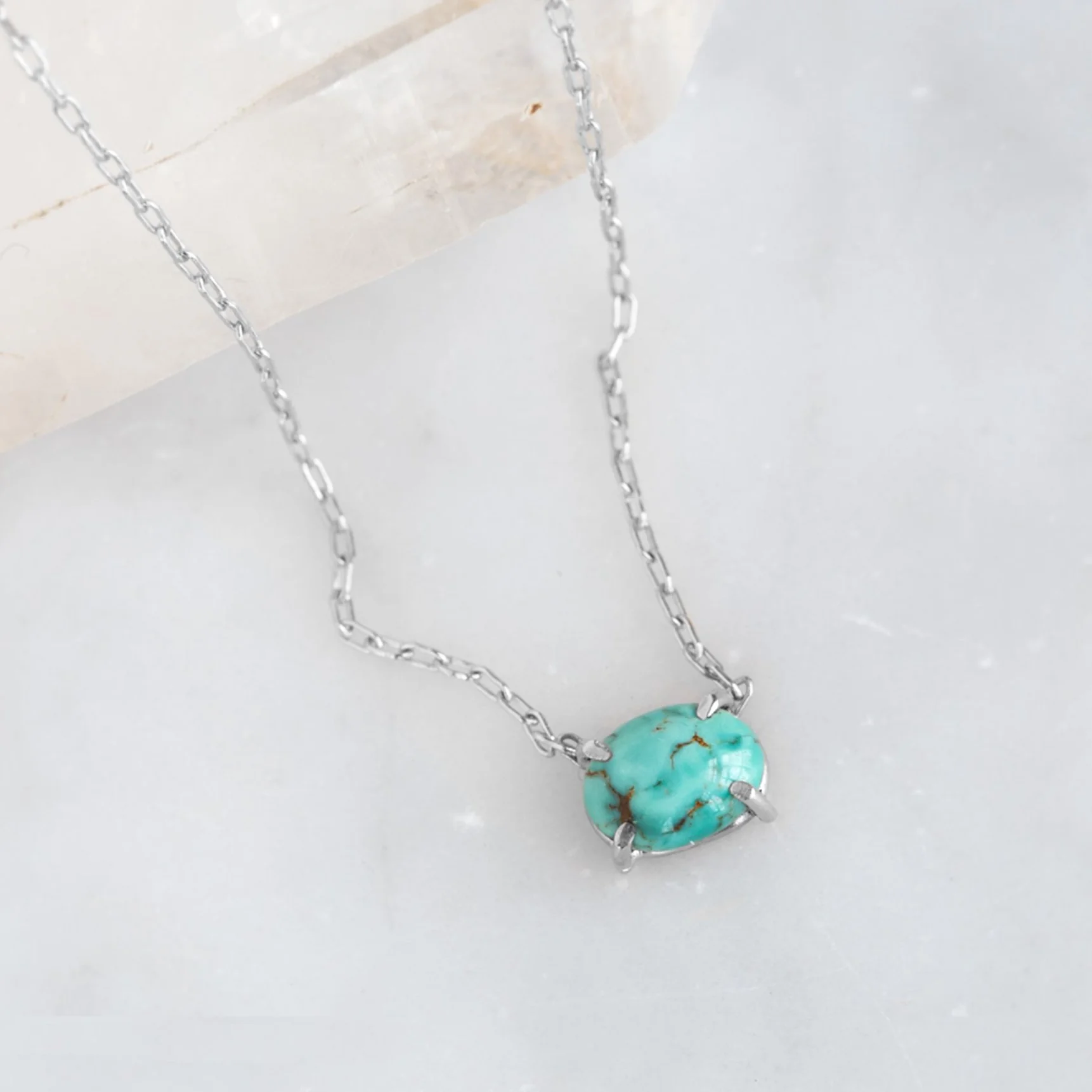 The Turquoise Necklace | Yellow, Rose or Sterling Silver